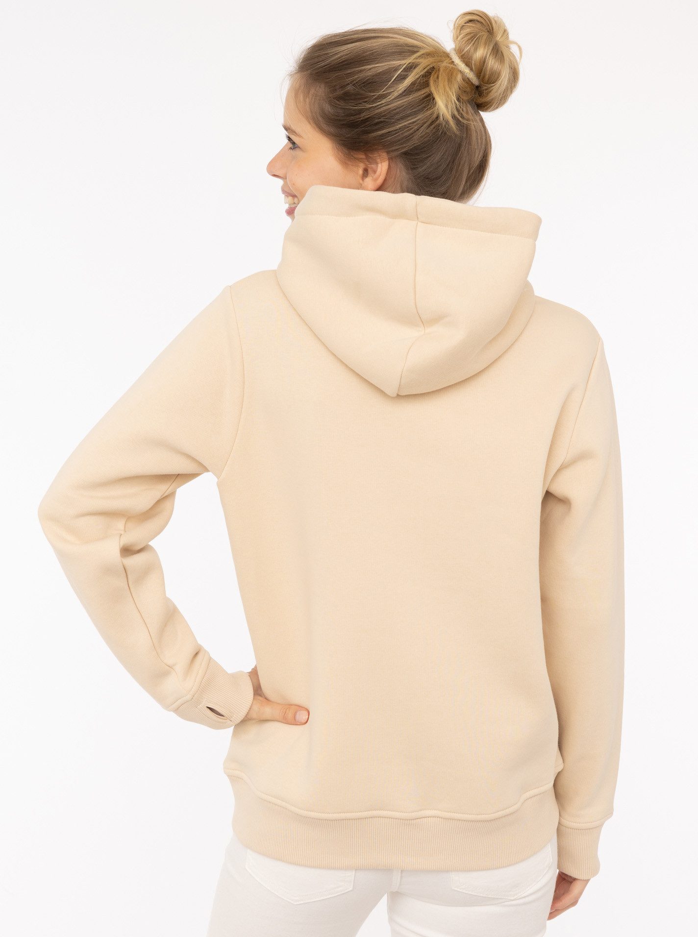Zwillingsherz Hoodie "Nelina" met leeuwband en eenvoudige borduurwerk "stay wild"