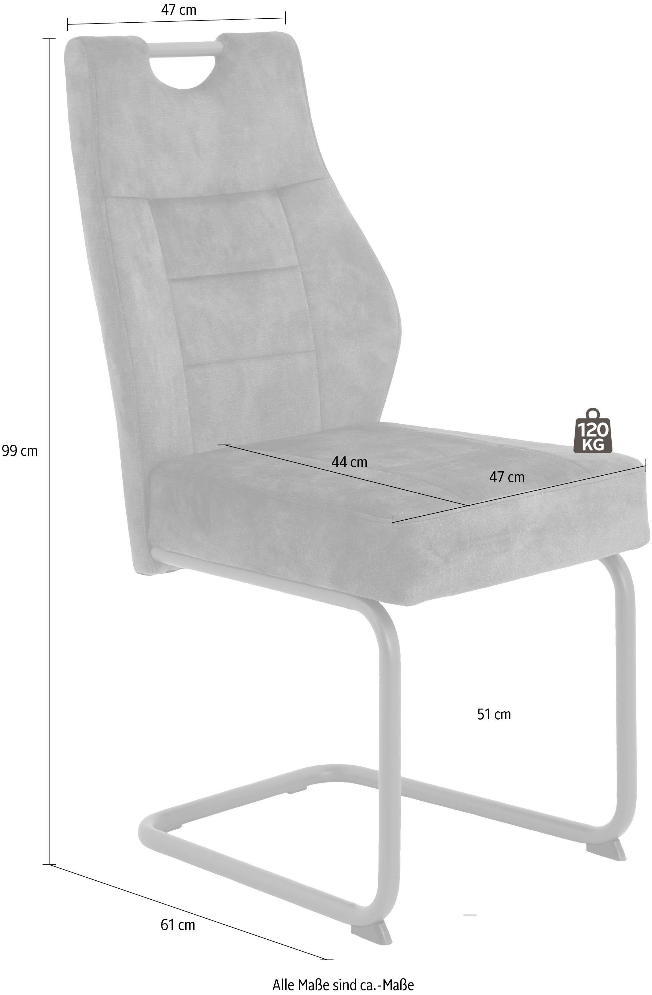 HELA Eetkamerstoel Linda S schommelstoel BESTSELLER met pocketvering zitting, belastbaar tot 140kg, vrije schommelstoel (set)