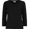 masai shirt met lange mouwen cream in lichte, soepelvallende viscosemixkwaliteit zwart