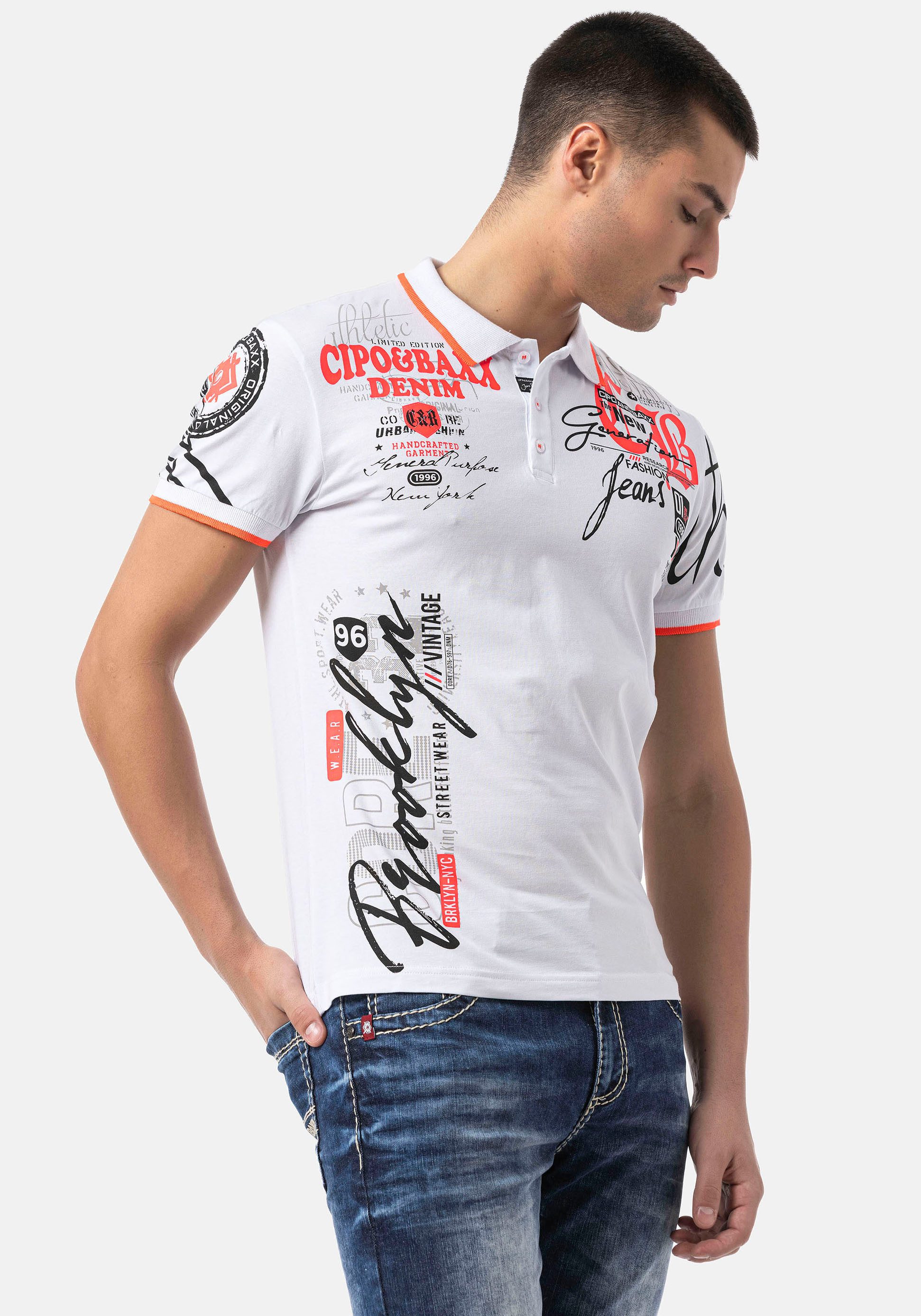 Cipo & Baxx Poloshirt met markante print