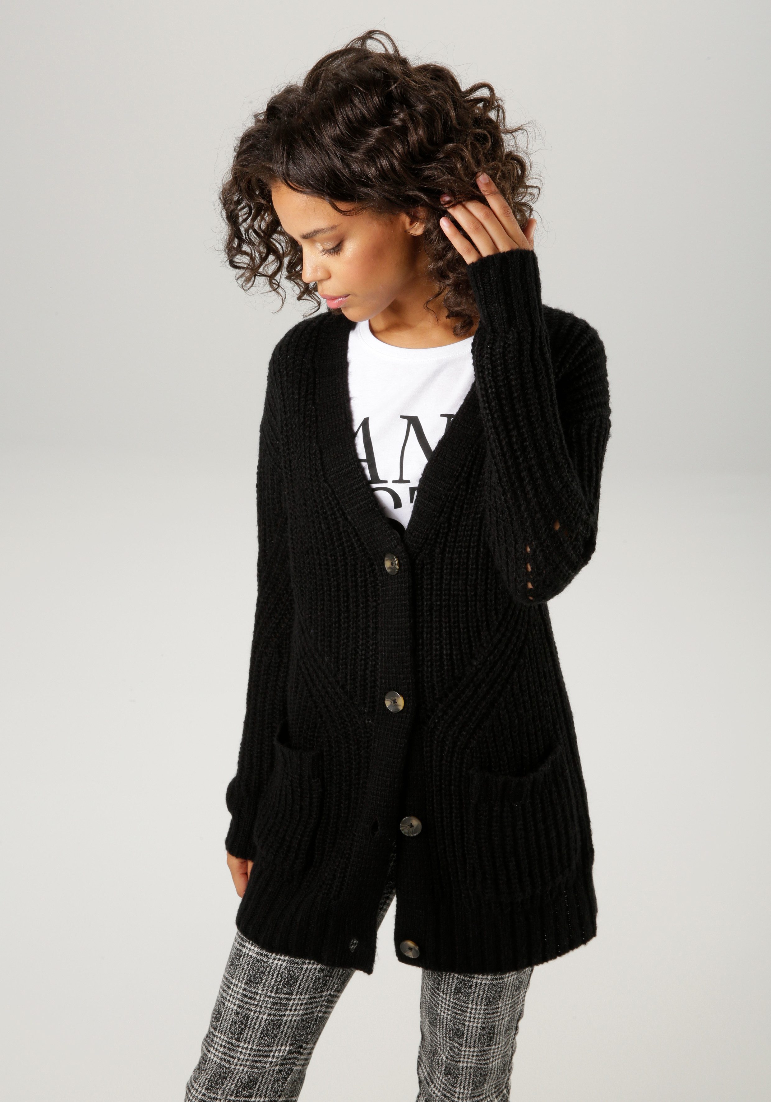 Aniston CASUAL Vest met prachtig breipatroon