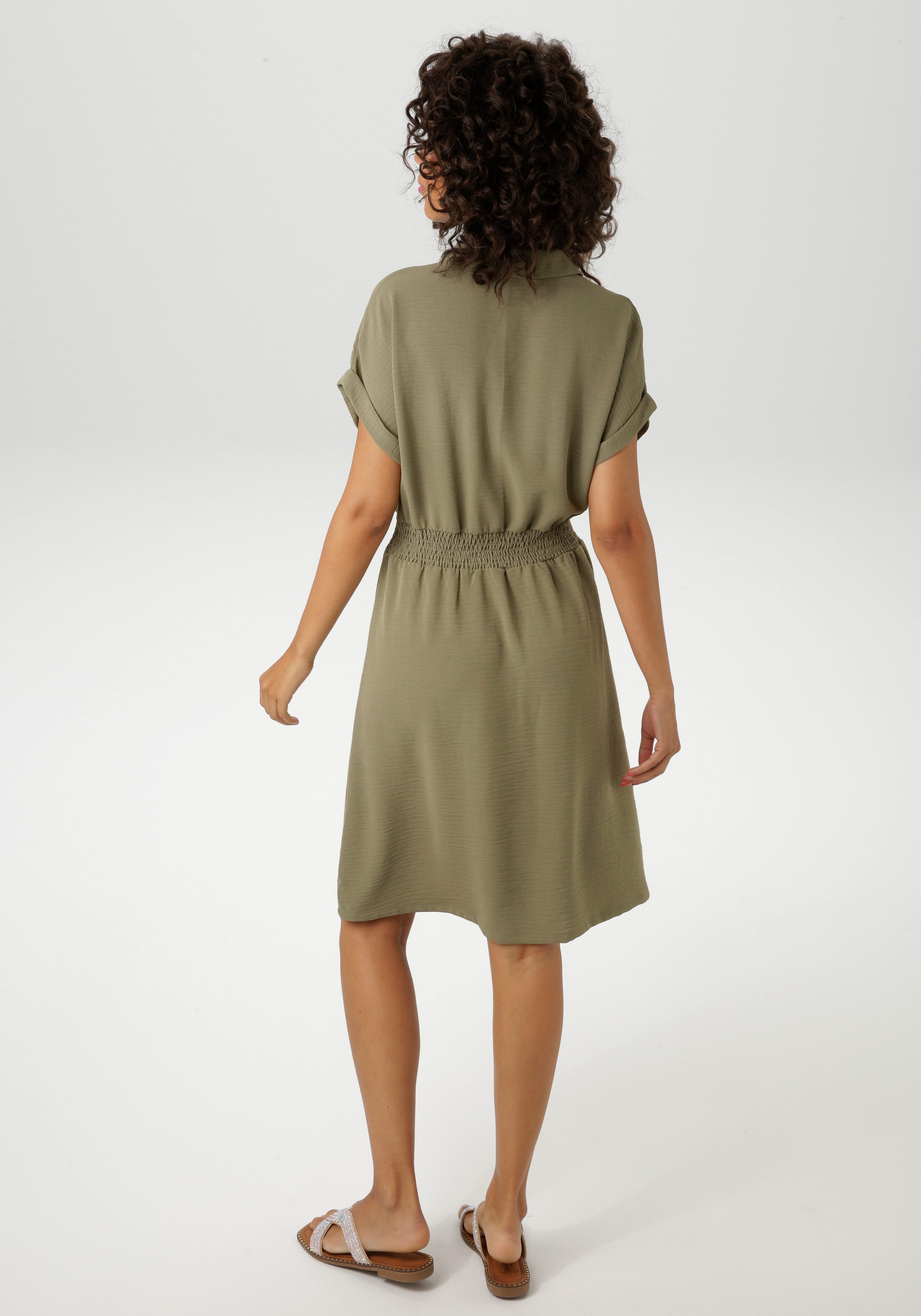 Aniston CASUAL Zomerjurk met smokboord in de taille - nieuwe collectie
