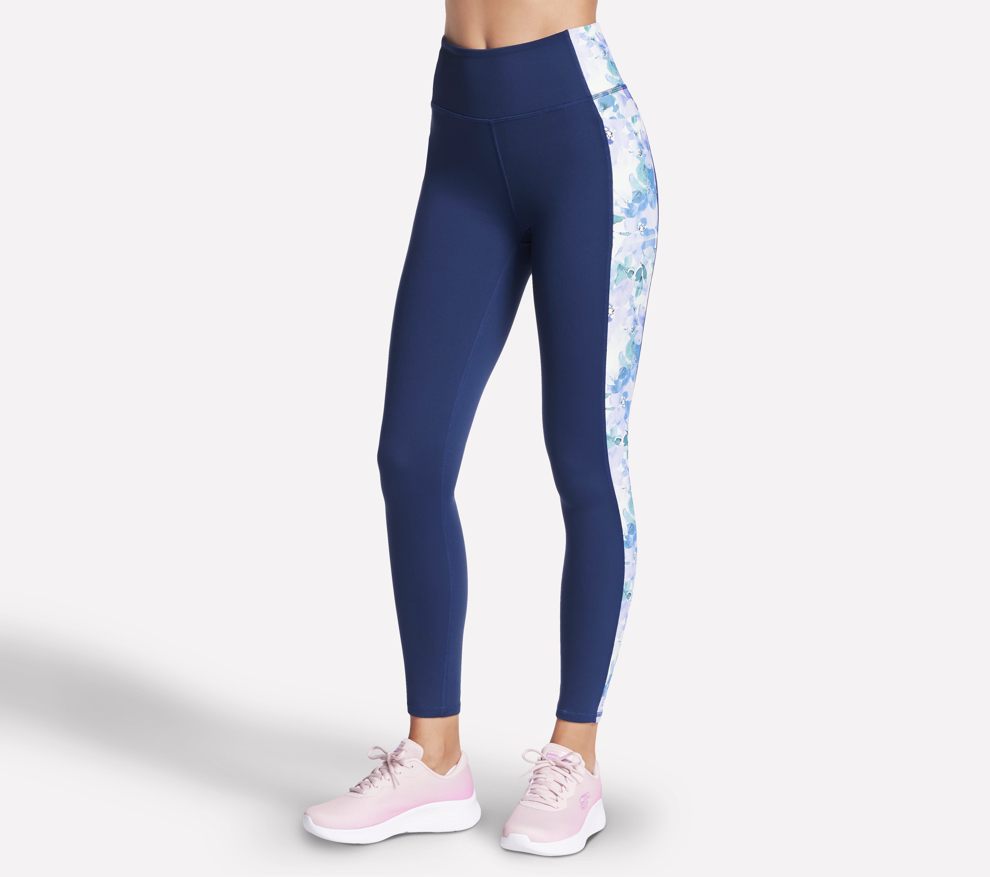 Skechers Functionele tights BLUE SEASCAPE FLORAL dames fitness maat XL (46/48) blauw