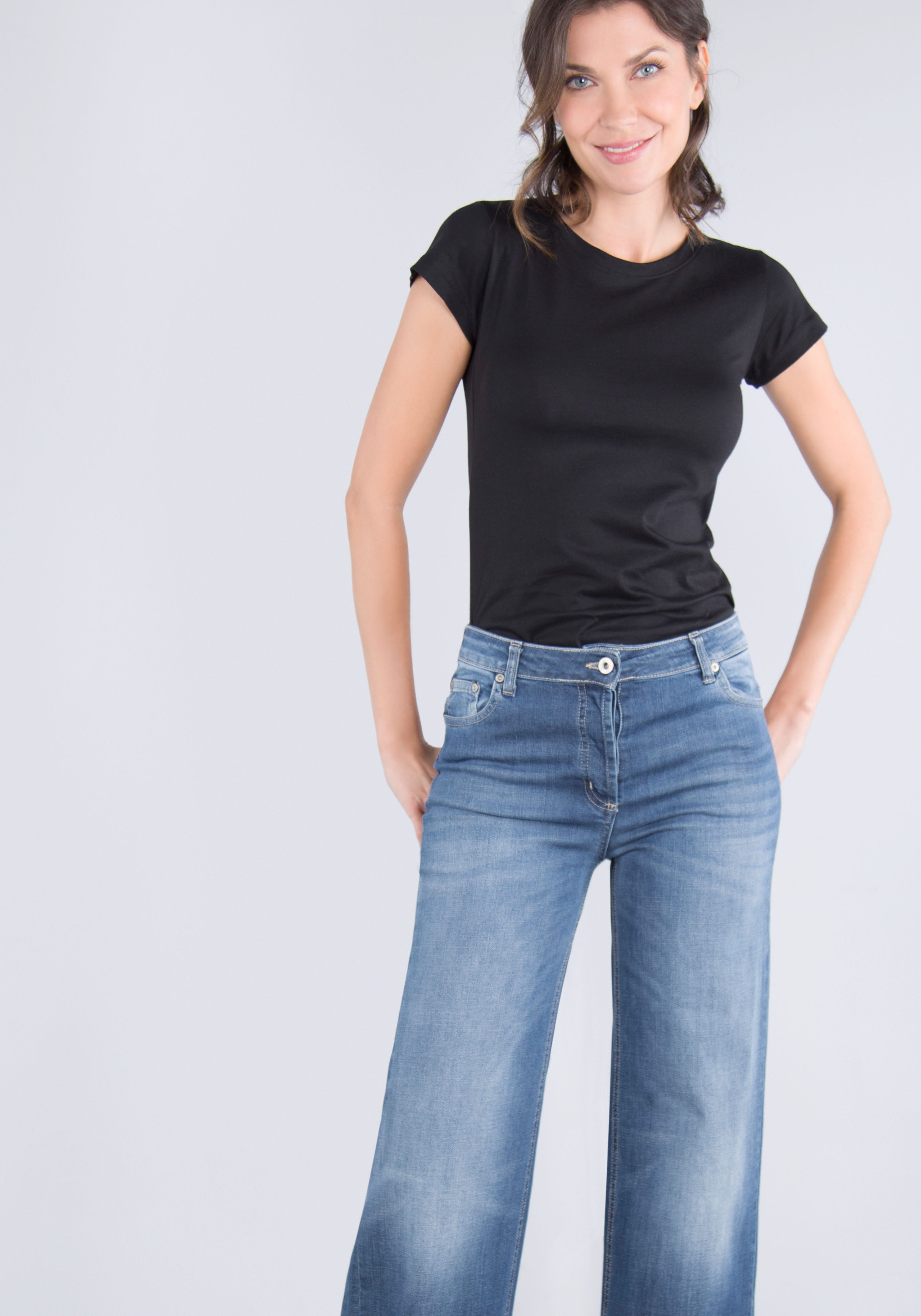 Please Jeans 5-pocket jeans met wijde pijpen