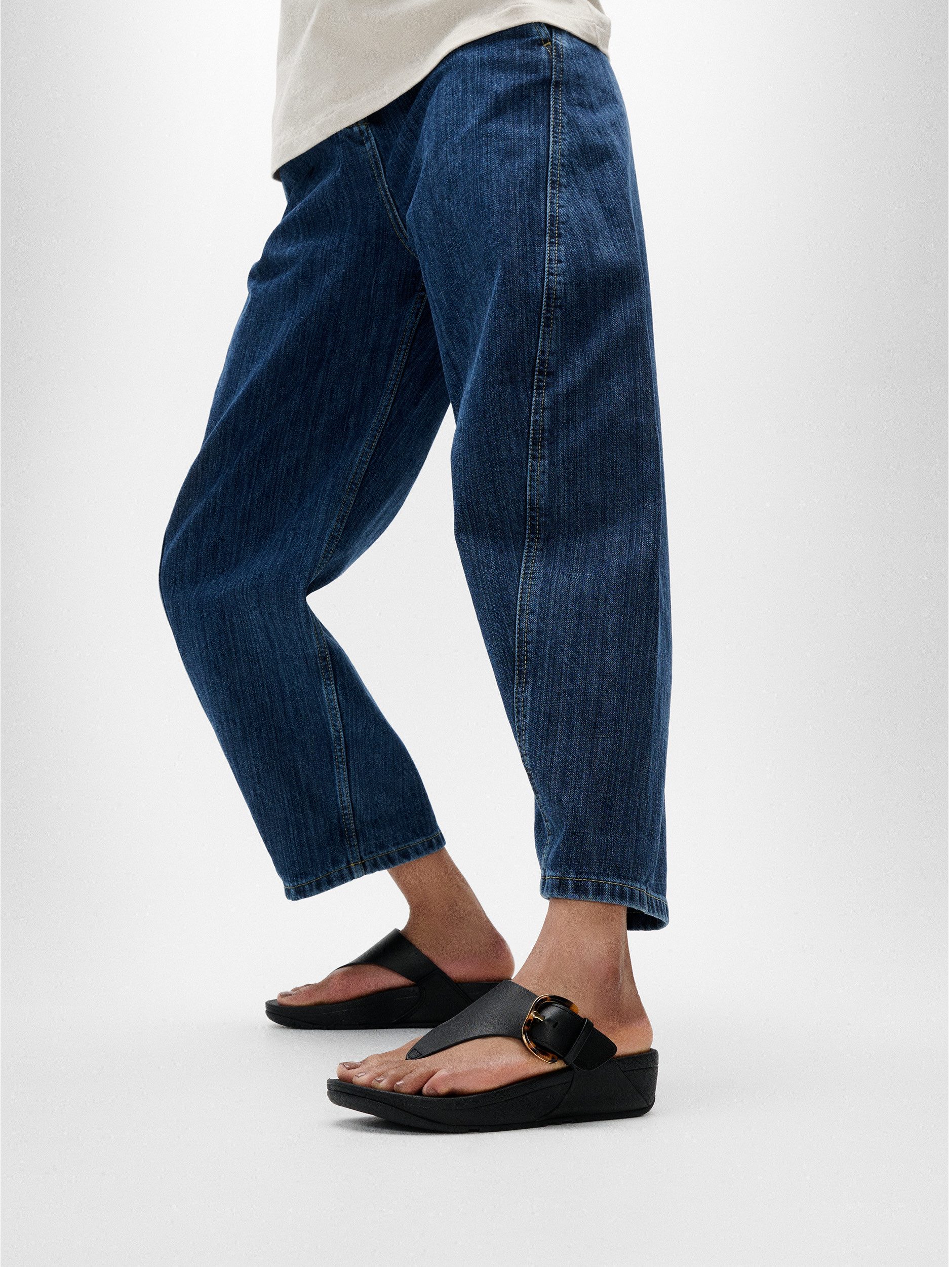 Fitflop Teenslippers LULU RESIN-BUCKLE LEATHER TOE-POST SANDALS