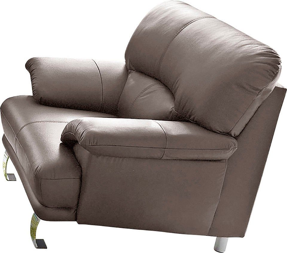 TRENDMANUFAKTUR Fauteuil Cecilia, loungestoel in Italiaans design, hoog zitcomfort comfortabele armleuningen en rugverwerking, aantrekkelijke metalen