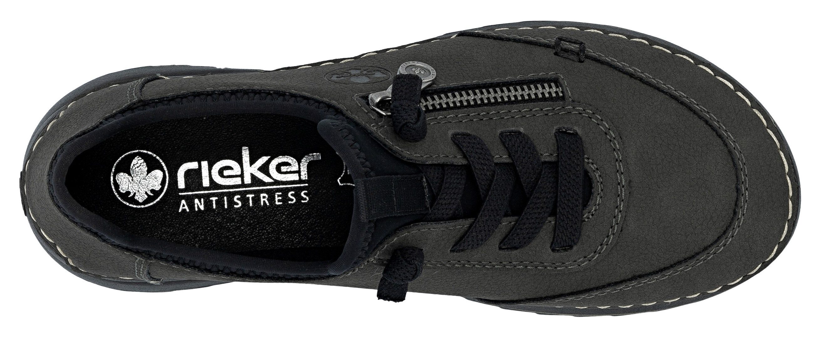 Rieker Sneakers Veterschoen, lage schoen, slipper met contrastnaad