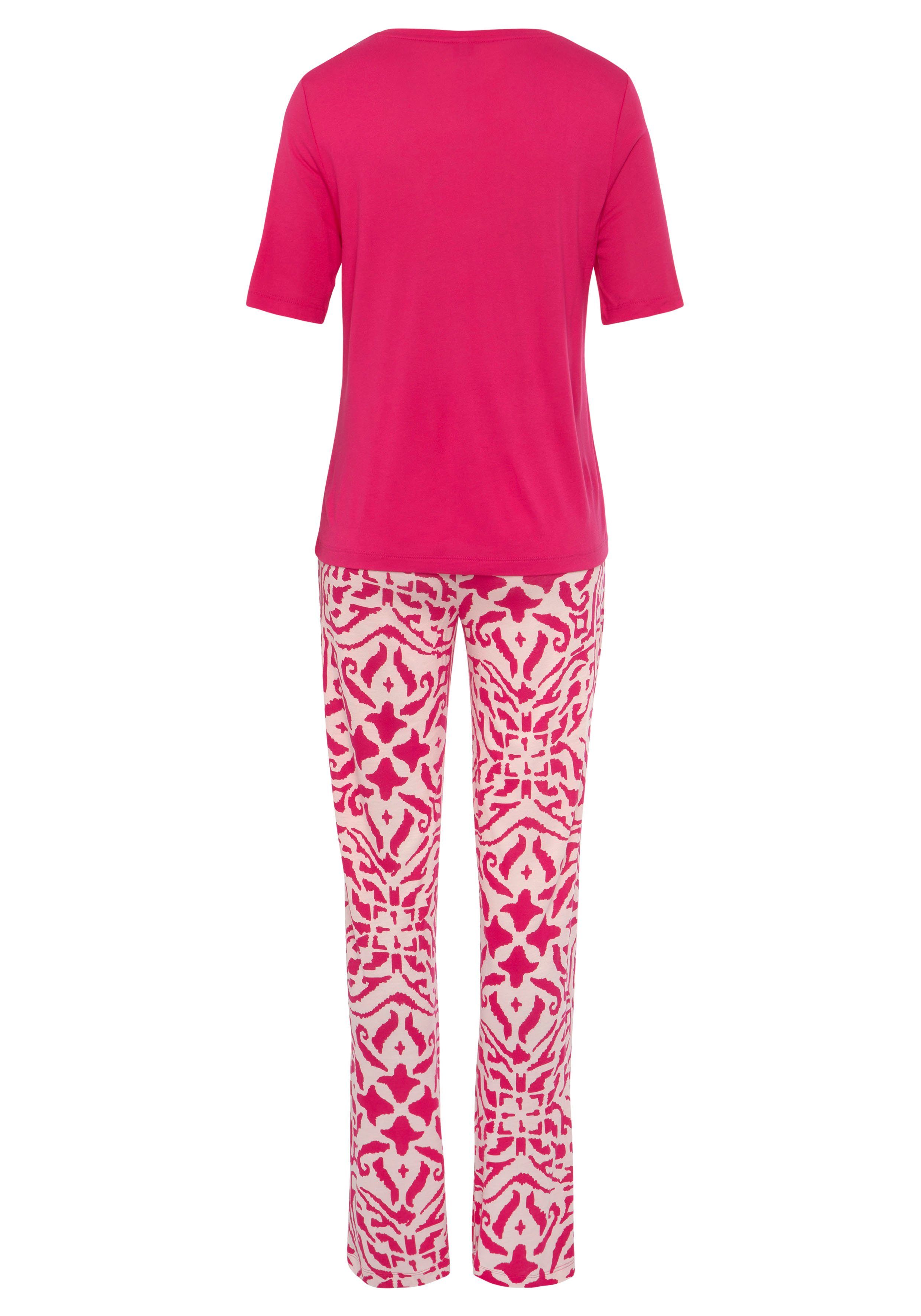 s.Oliver RED LABEL Beachwear Pyjama met bloemig etno-patroon (2-delig)