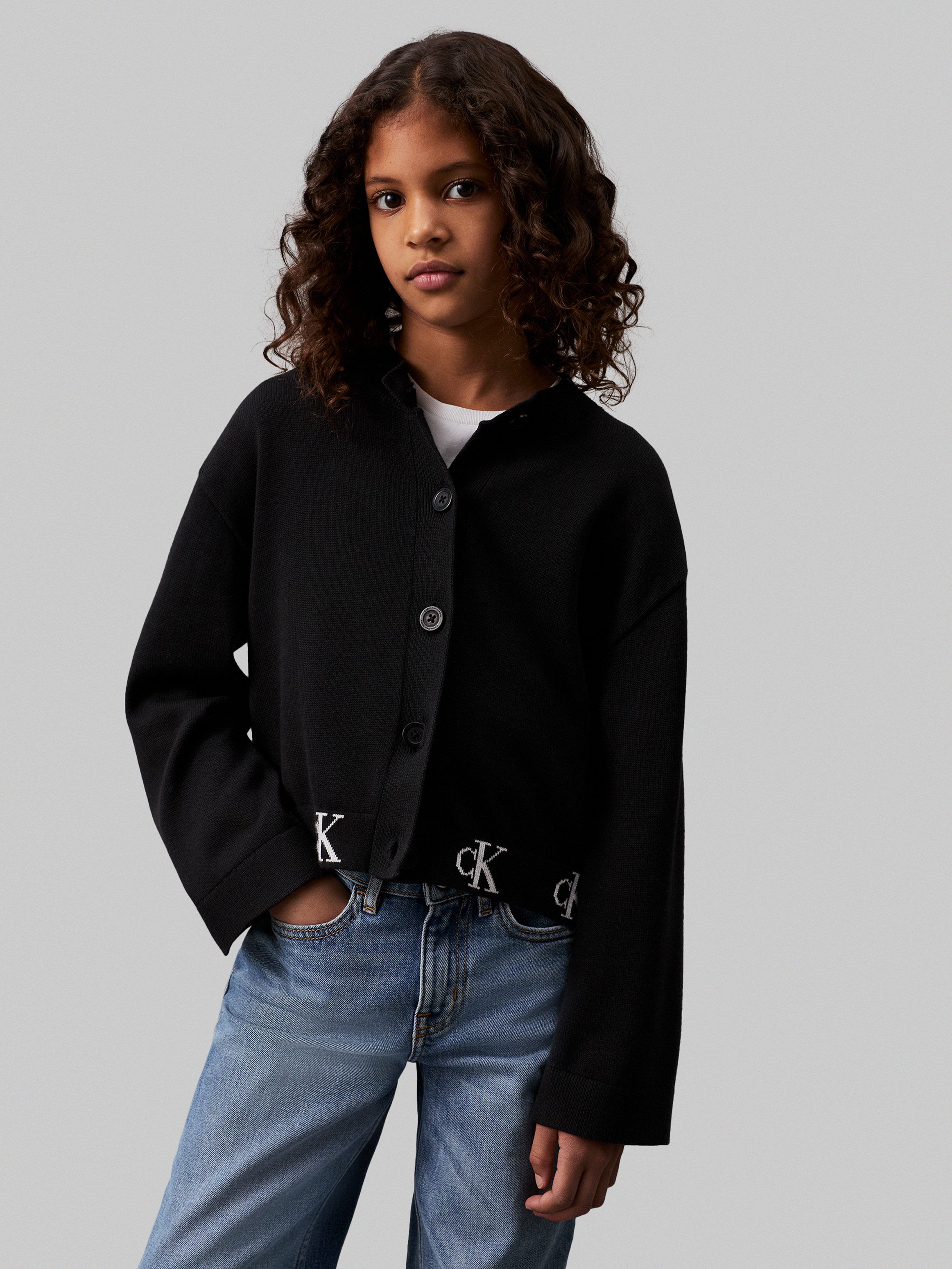 Calvin Klein Cardigan MONOGRAM LOGO CARDIGAN voor kinderen tot 16 jaar