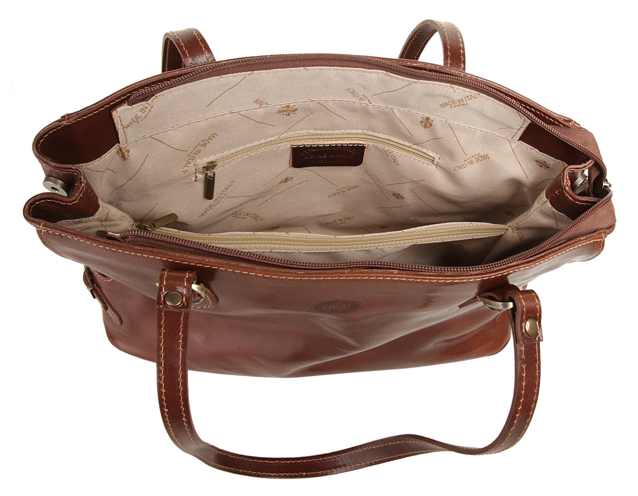 Piké Shopper echt leer, made in italy