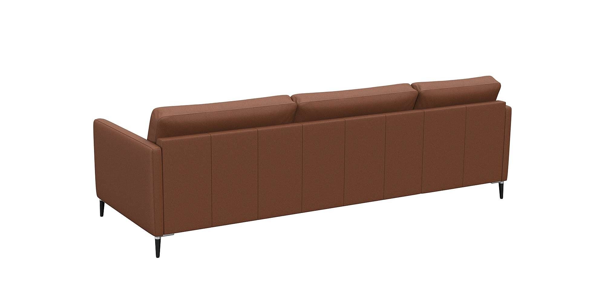 FLEXLUX Hoekbank Fiore, L-vorm smalle armleuningen, koudschuim, poten aluminium + zwart