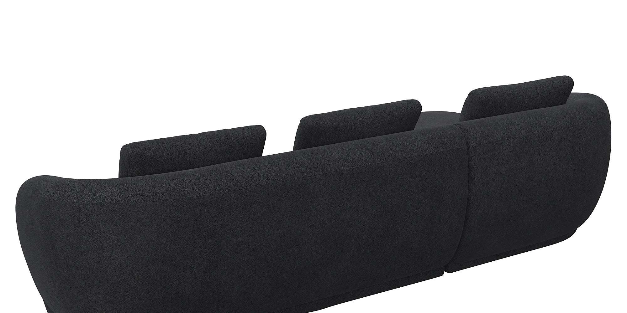 FLEXLUX Zithoek Torino, rond, L-vorm, bankhoek met recamière, longchair-sofa