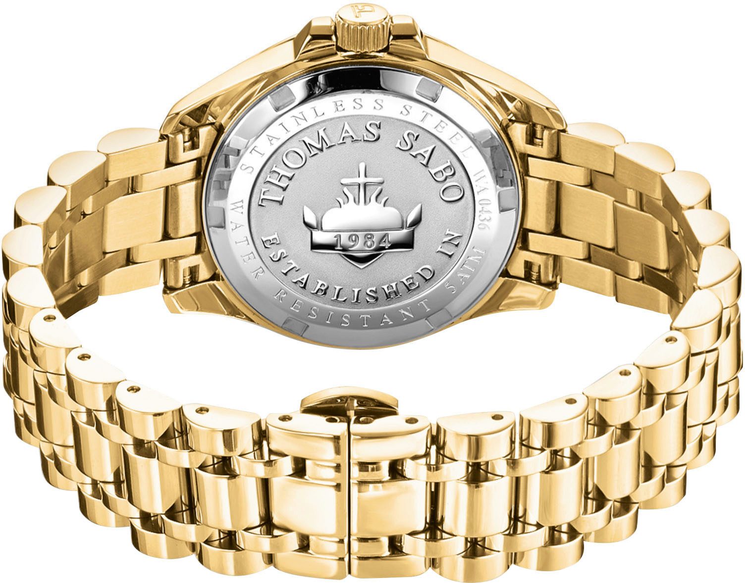 THOMAS SABO Kwartshorloge DIVINE JEWELERY STONE Horloge, dameshorloge, stalen band, analoog, zirkonia (synth.)