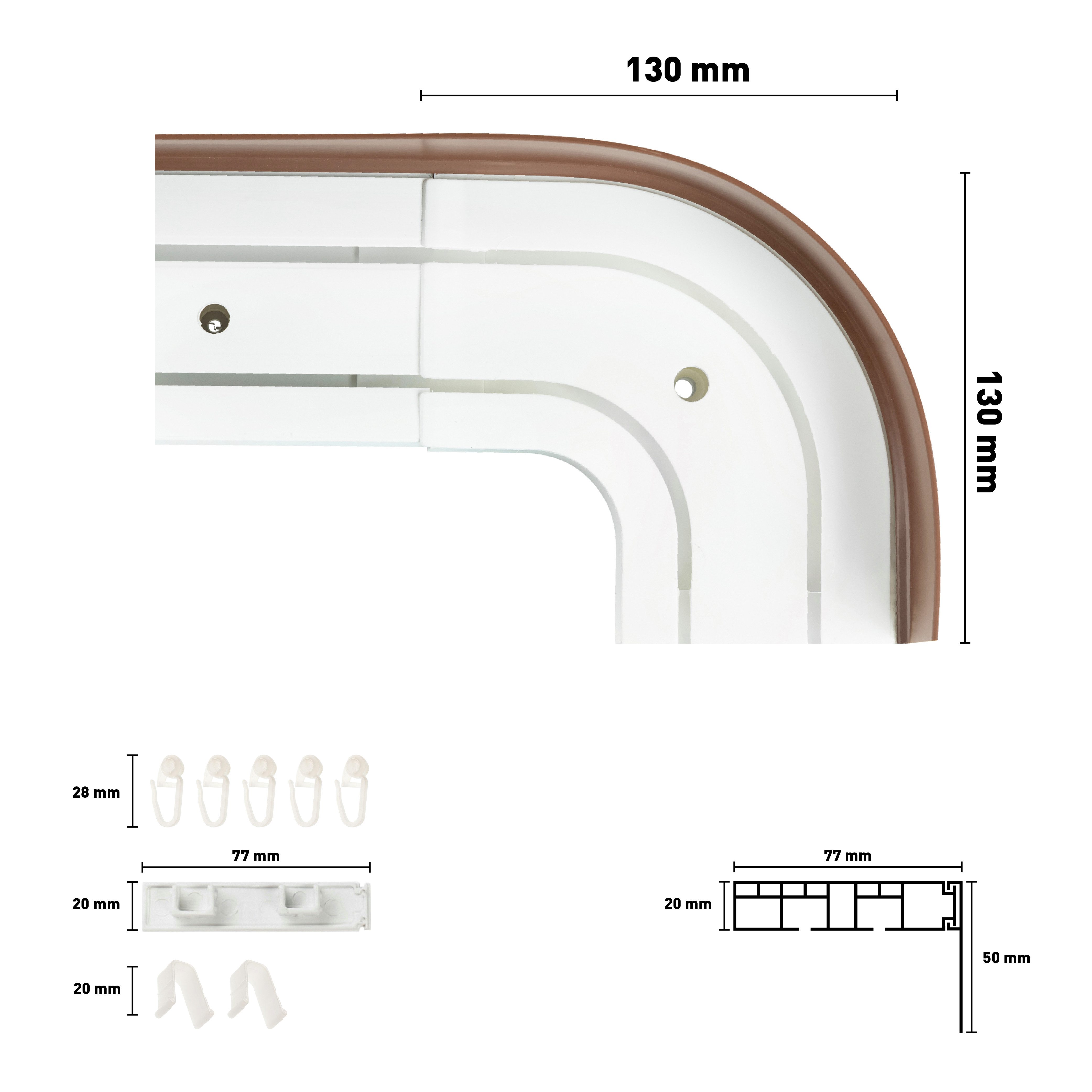 SN DECO GROUP Gordijnrail SH2 (1 stuk)