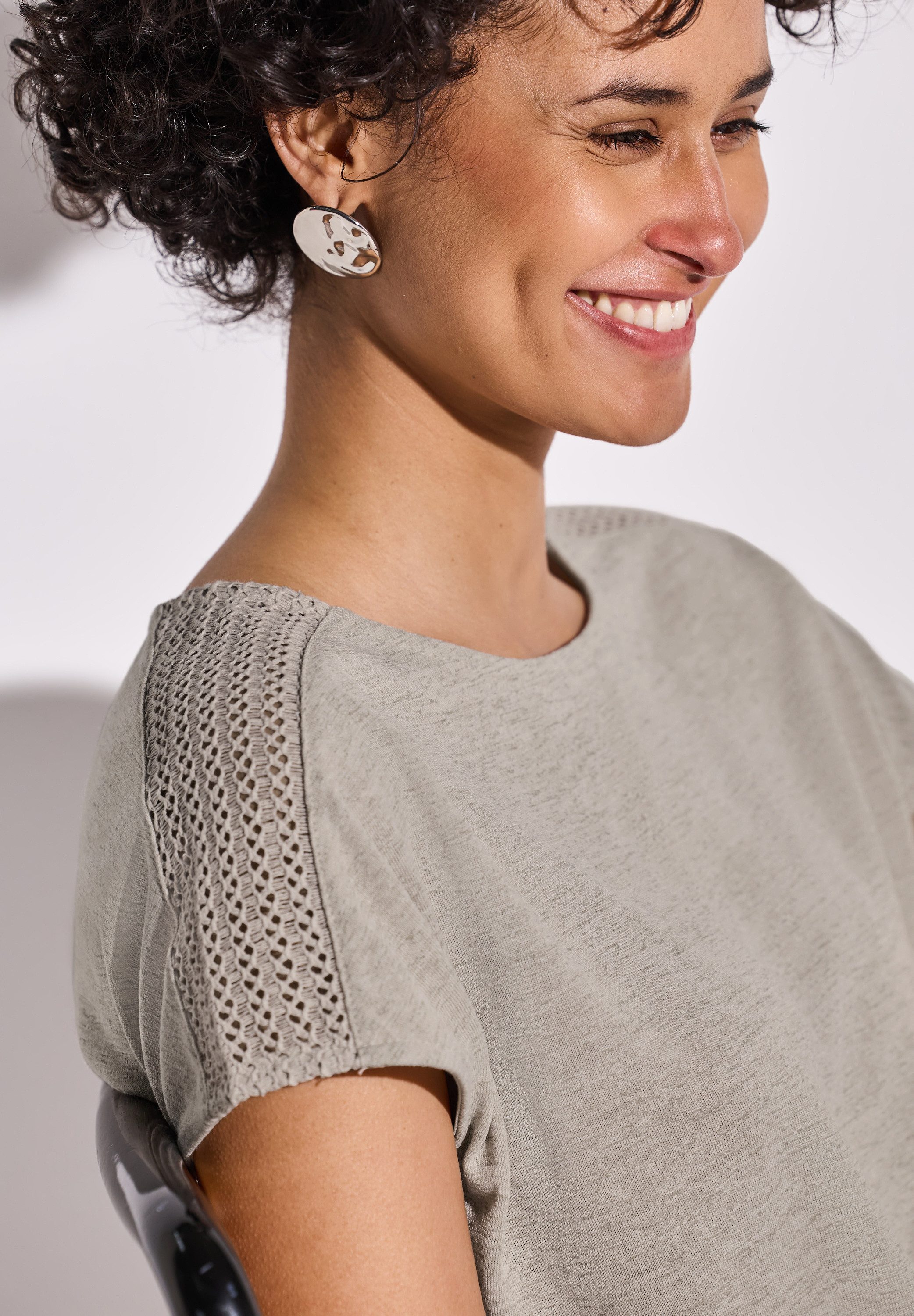 STREET ONE T-shirt met kanten detail