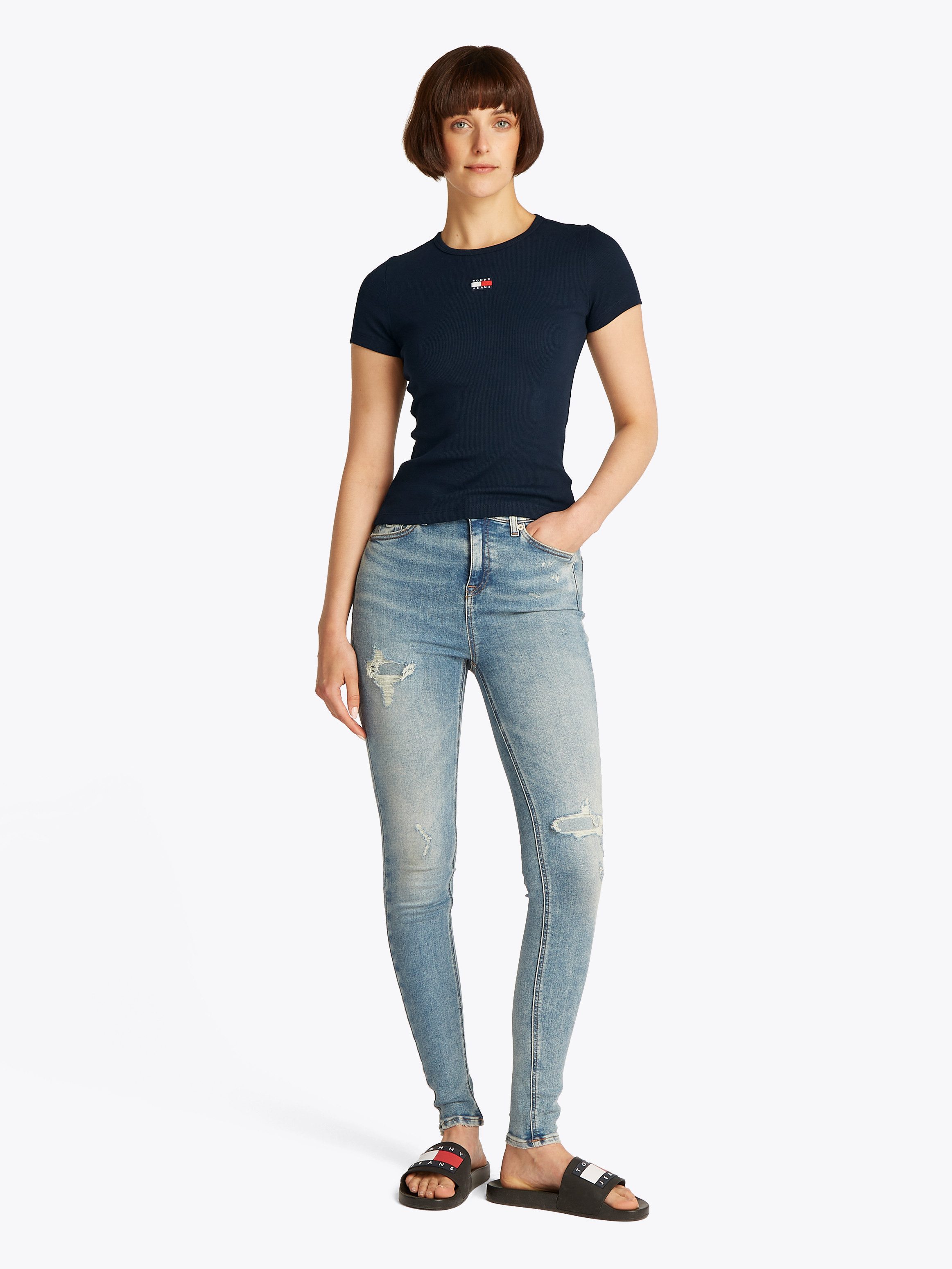 TOMMY JEANS T-shirt TJW SLIM BADGE RIB TEE