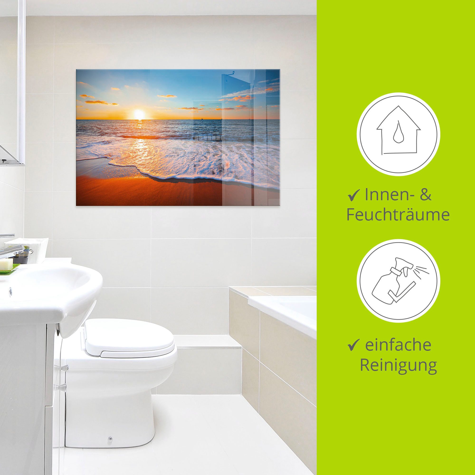 Artland Print op glas Zonsondergang en de zee