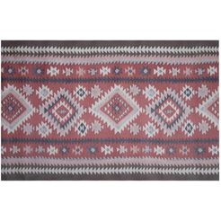 friedola keukenloper vintage tapijtloper, etno design, geschikt voor binnen en buiten, wasbaar, keuken rood
