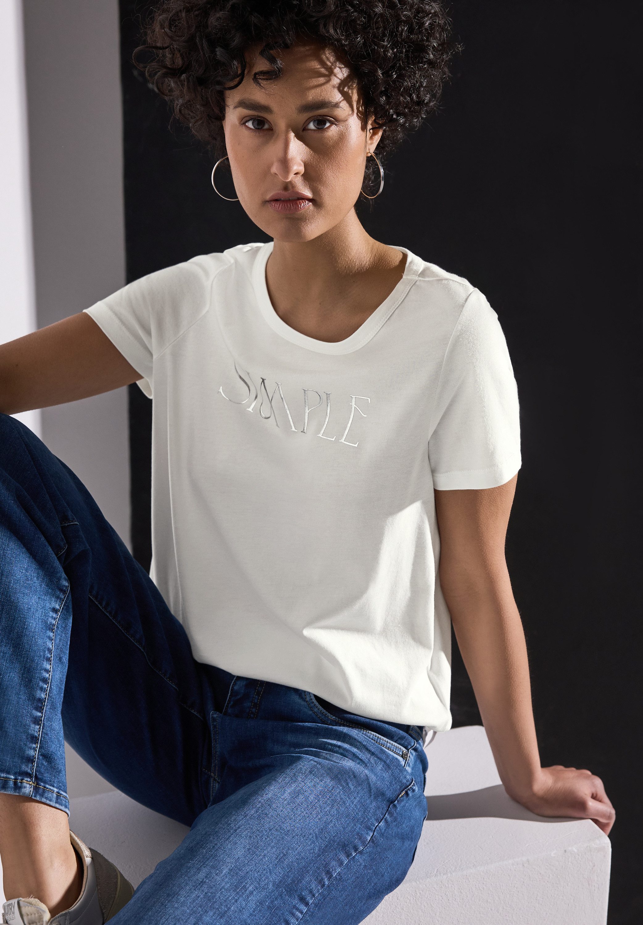 STREET ONE T-shirt met tekstprint