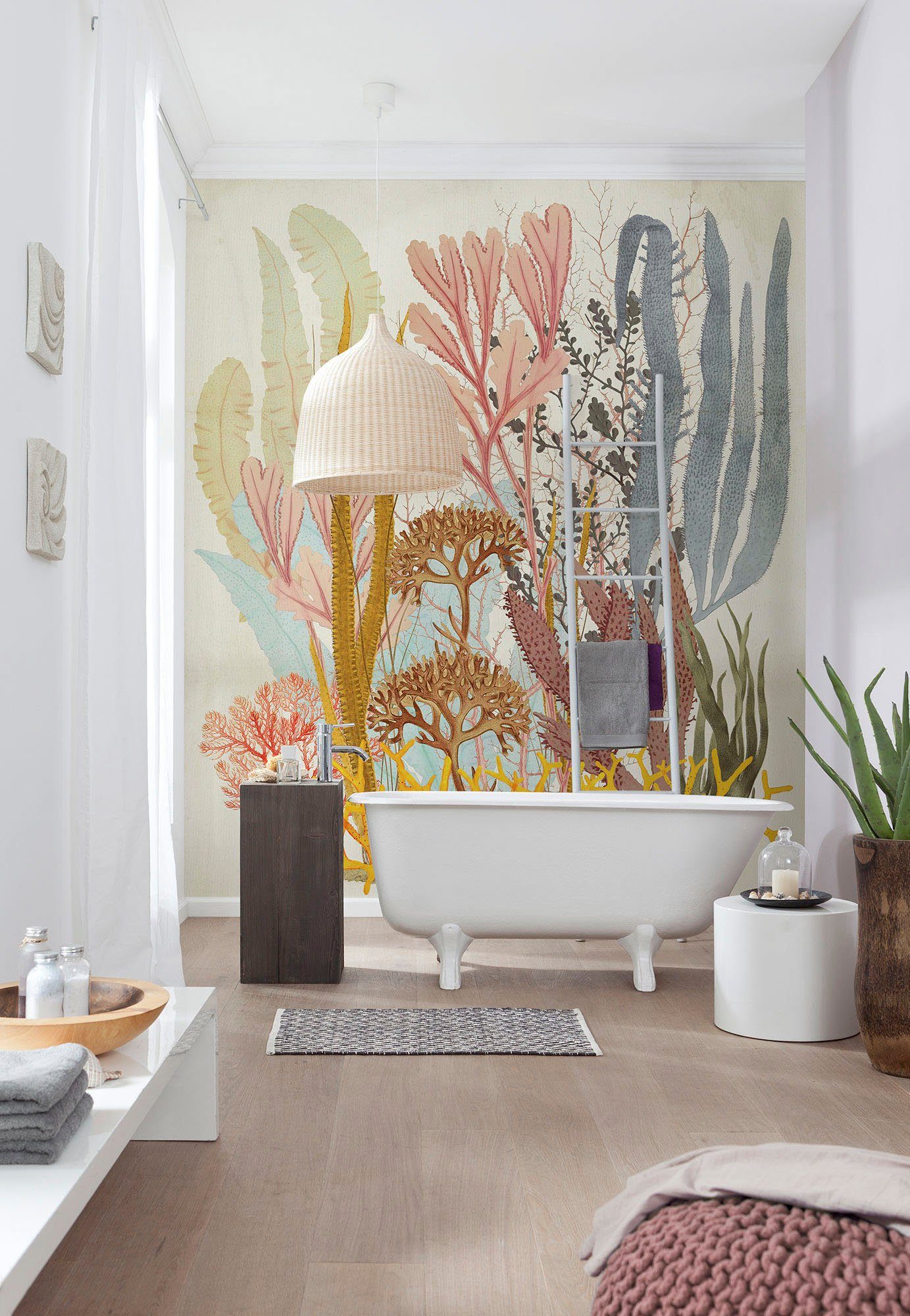 Komar Vliesbehang Digitale print vlies - Catchy Corals - Afmeting 200 x 250 cm (1 stuk)