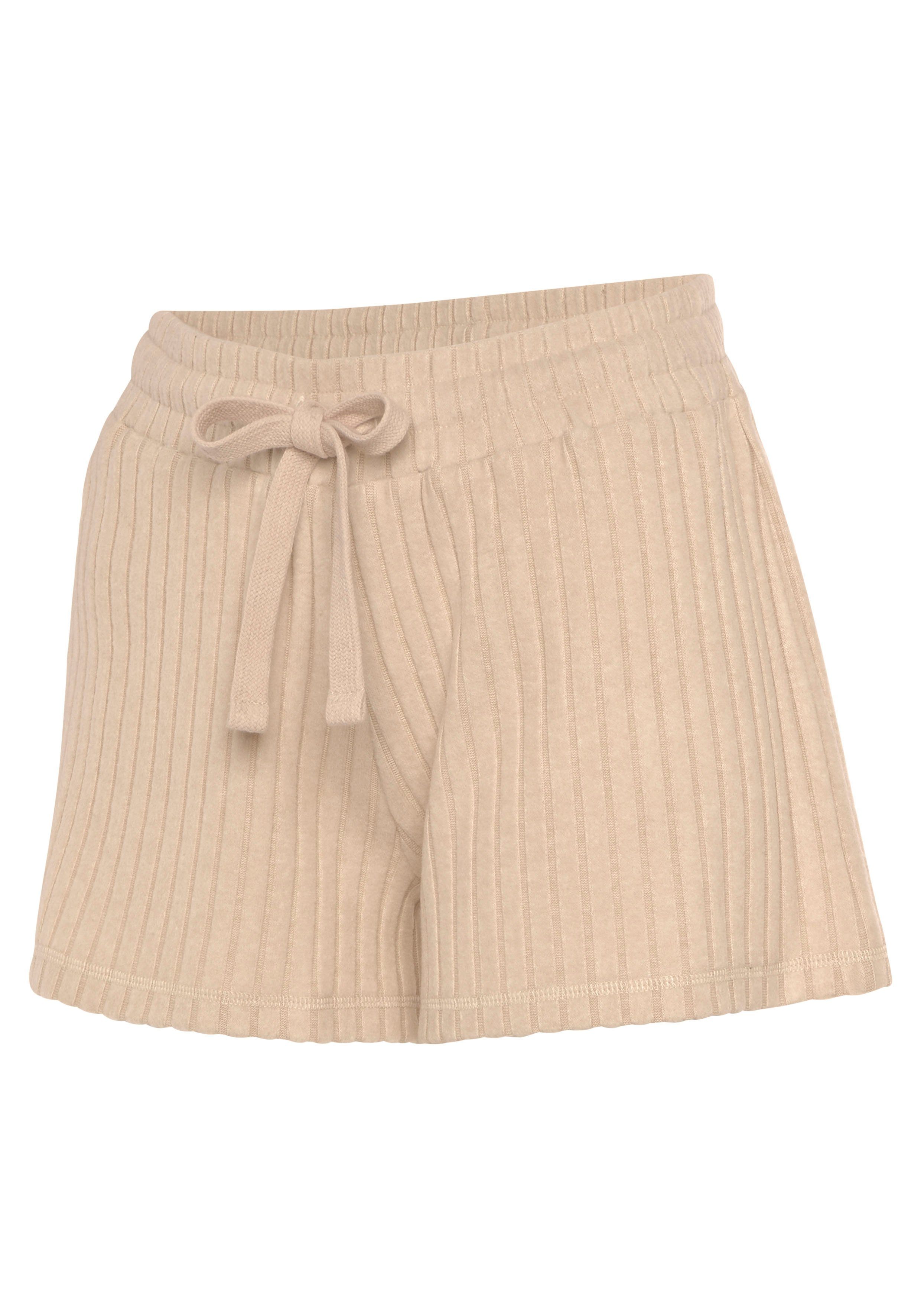 Lascana Short - Lounge shorts gemêleerd Lounge-/brei shorts gemêleerd met bindkoord, loungewear