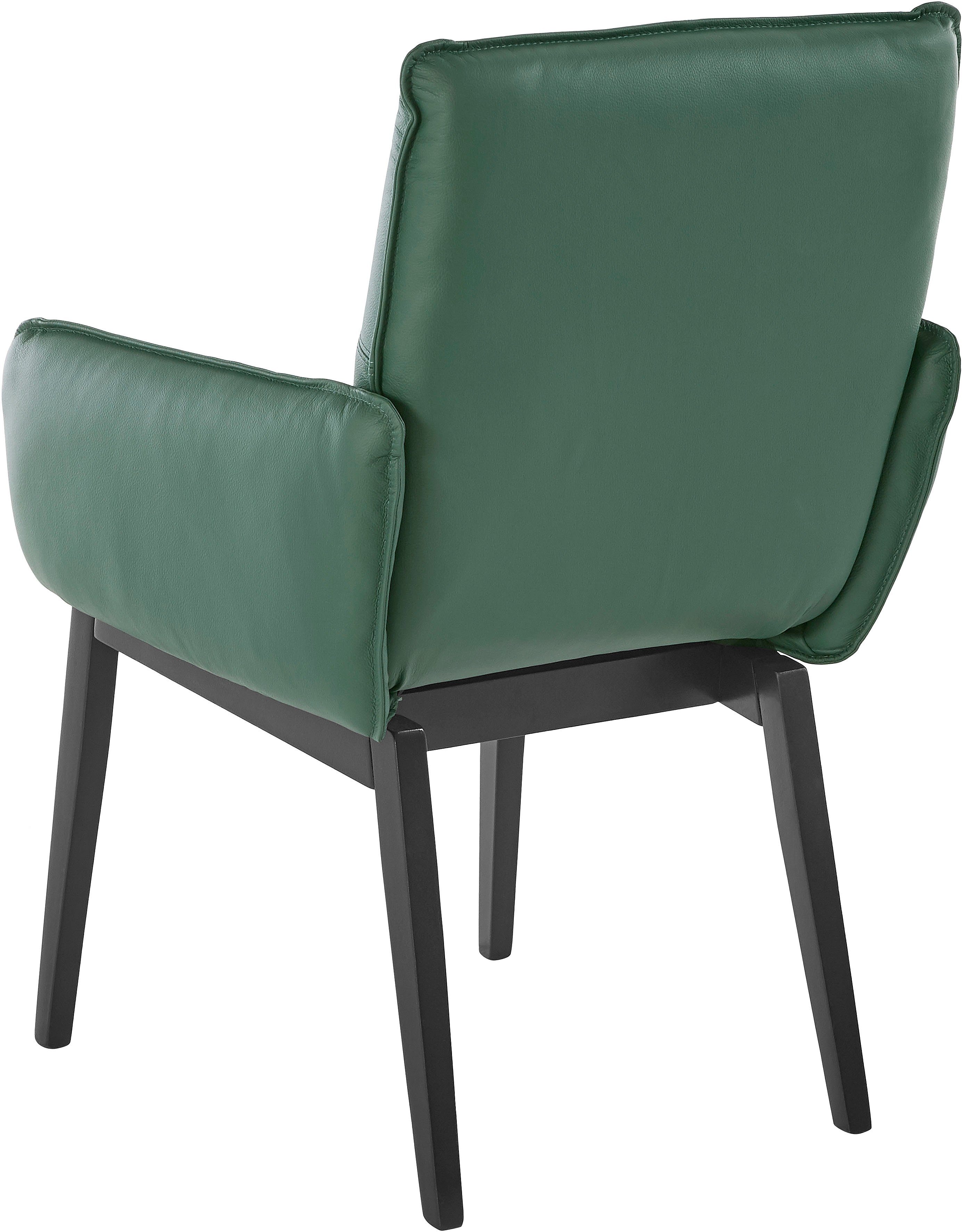Home affaire Stoel met armleuningen Model 6 Bekleding van microvezel of leer, frame is beuken in zwart gelakt (2 stuks)