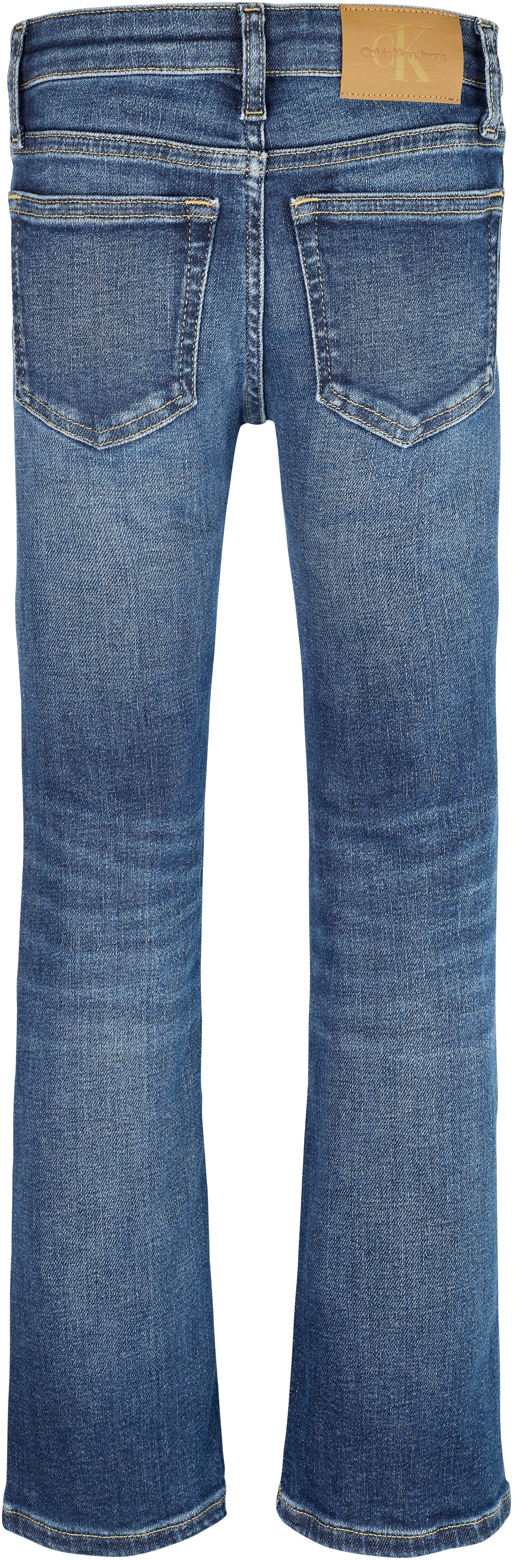 Calvin Klein Bootcut jeans MR FLARE DARK BLUE VISUAL DENIM voor kinderen tot 16 jaar met logopatch