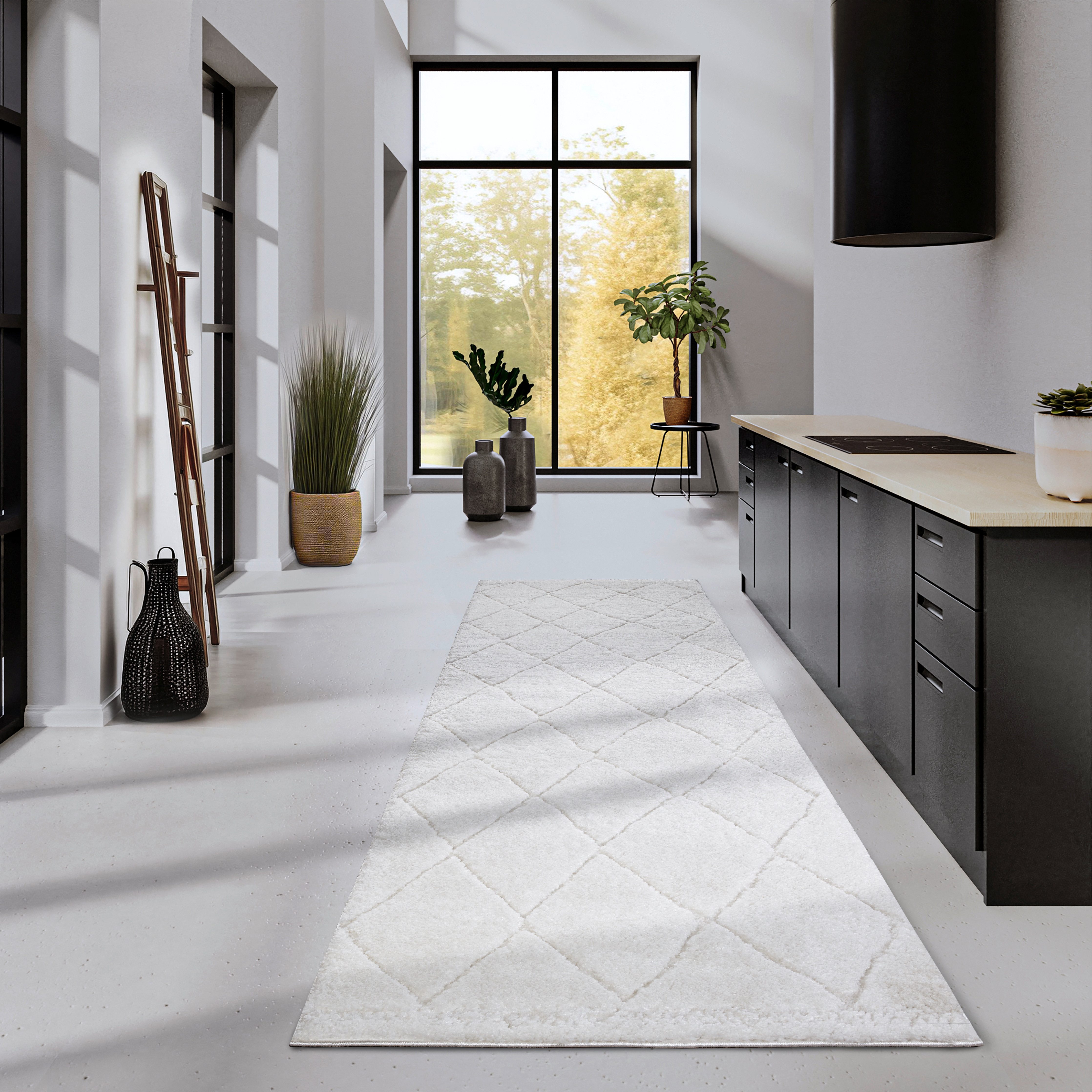 ELLE DECORATION Design-vloerkleed Perrotin Loper, shaggy, pluizig, zacht, hoogpolig, modern, hoog-laag effect