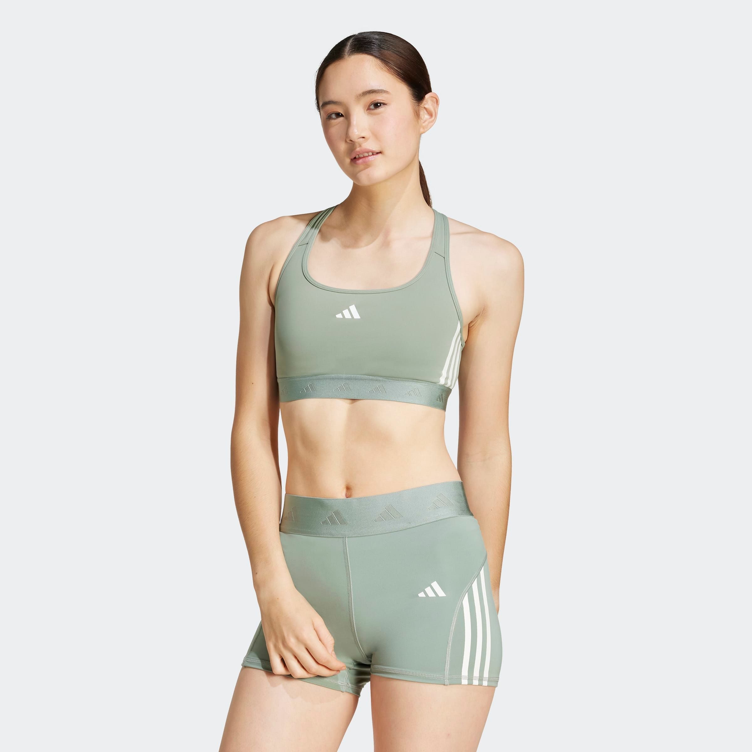 adidas Performance Sport-bh PWR MS HYGLM (1-delig) dames sport bh's maat L groen