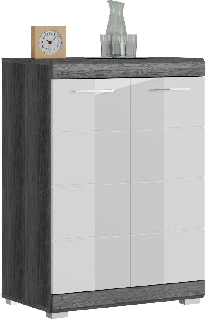 INOSIGN Kast Siena, breedte 60 cm, 2 deuren, 2 legplanken, 3 vakken Front-groeffreesing, schoenenkommode, schoenenkast, buffetkast, sideboard