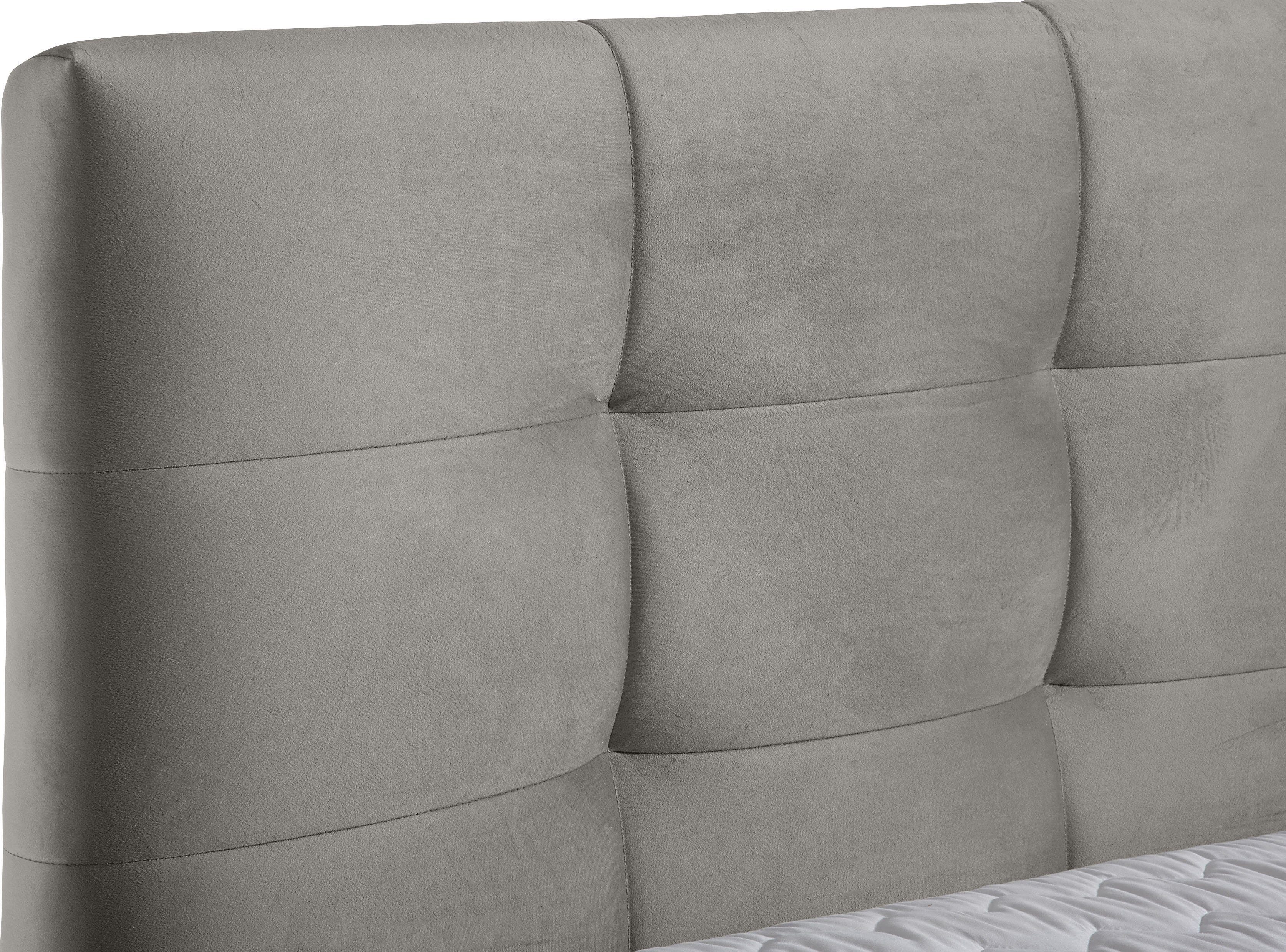 andas Boxspring Salo XXL in fluwelige look of structuurstof, 6 breedten in extra lang 220 cm, 4 hardheden