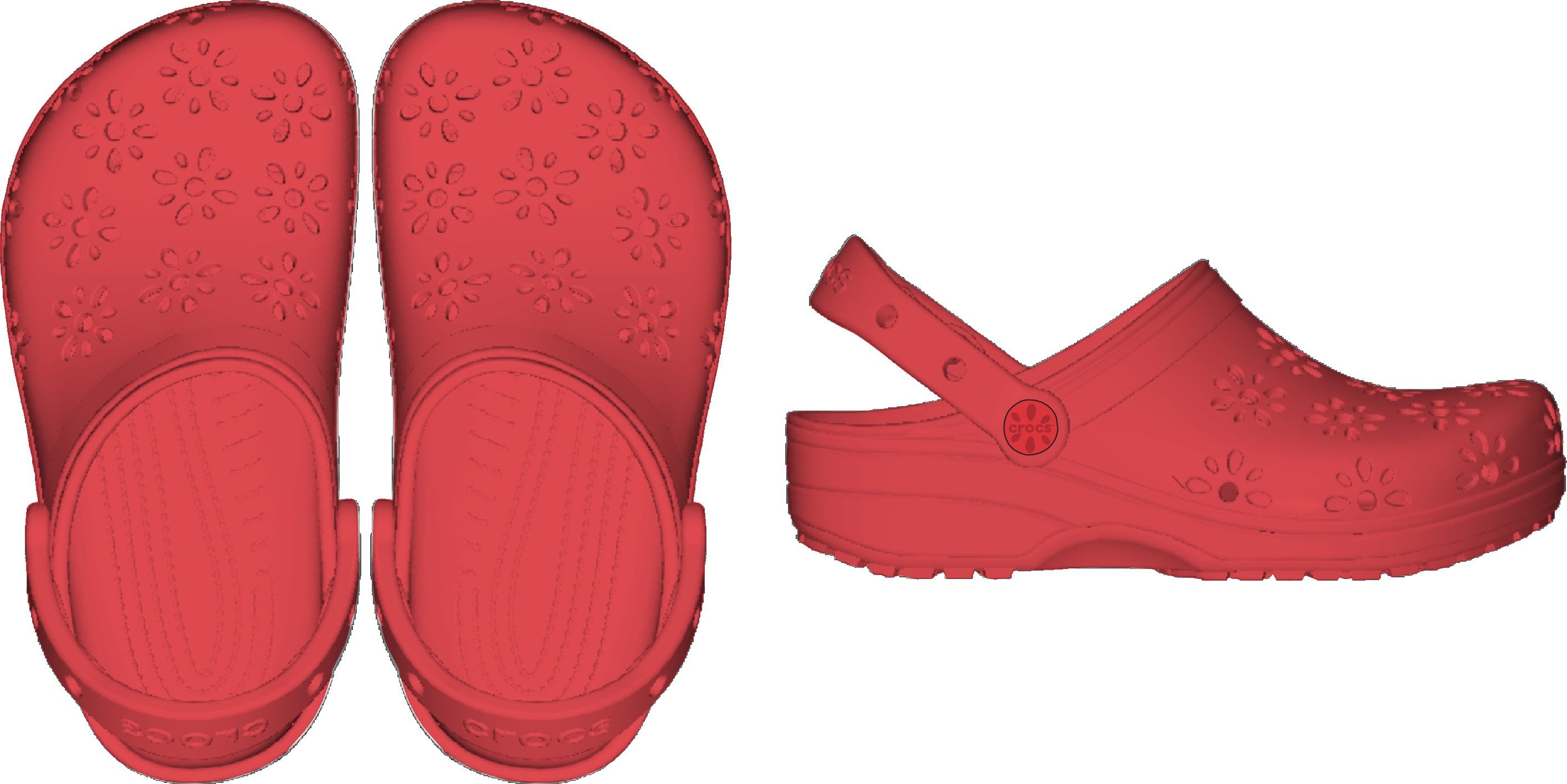 Crocs Clogs Classic Floral Cut Out Clog