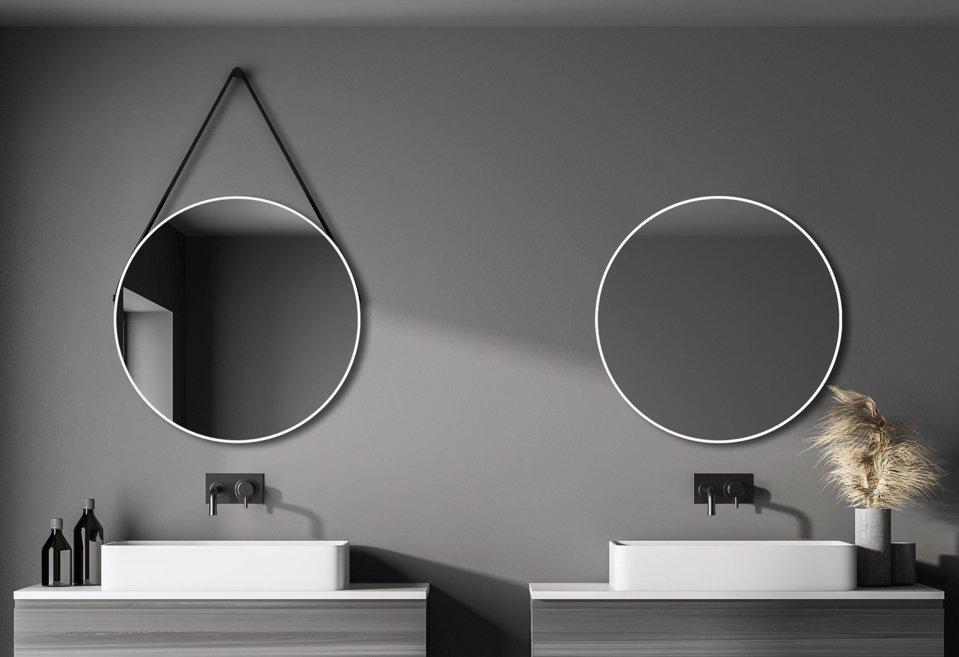 Talos Wandspiegel decoratieve ronde spiegel met aluminiumframe, ø 80 cm