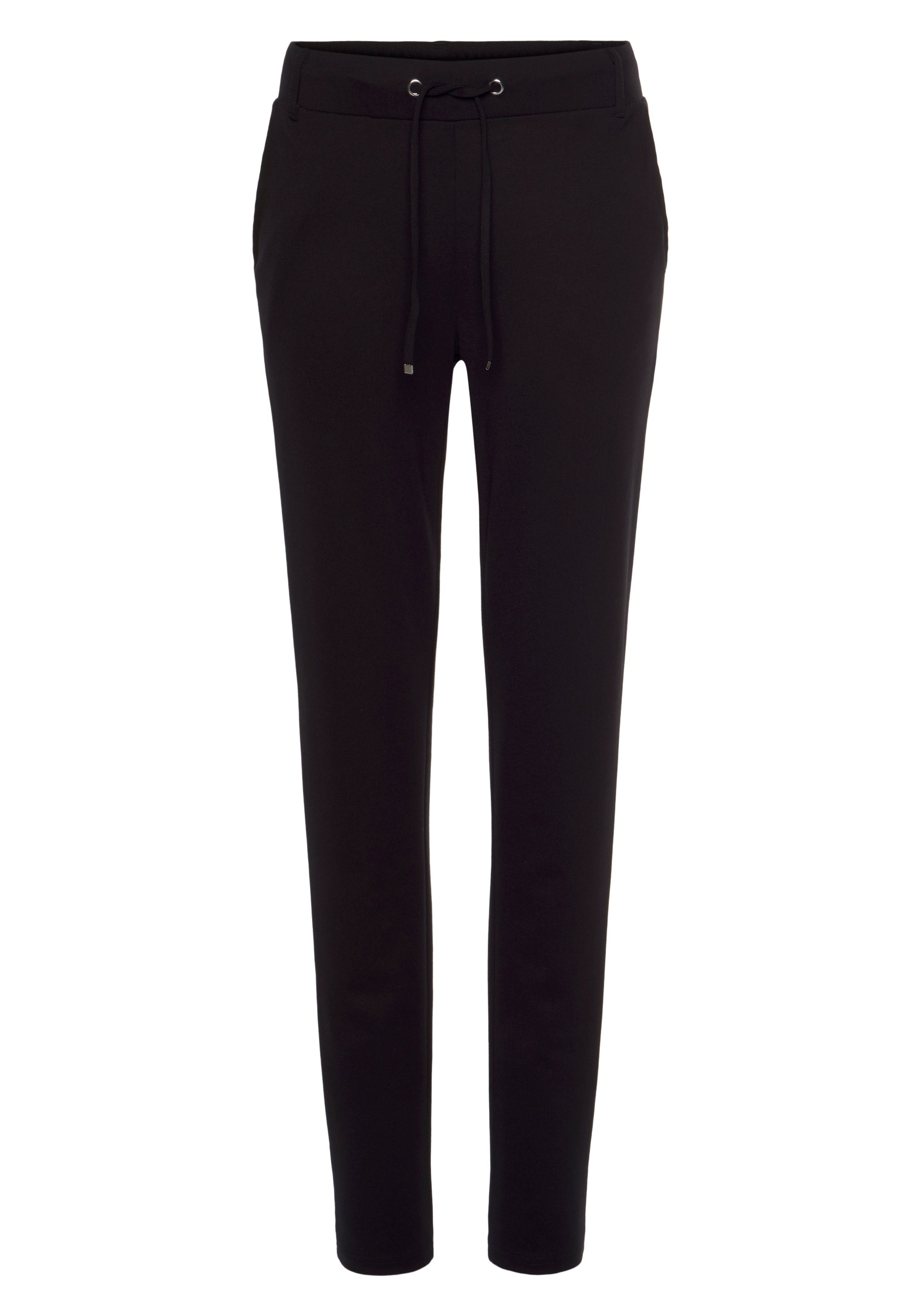 Lascana Jogpants met elastische tailleband en riemlussen loungewear (1-delig)