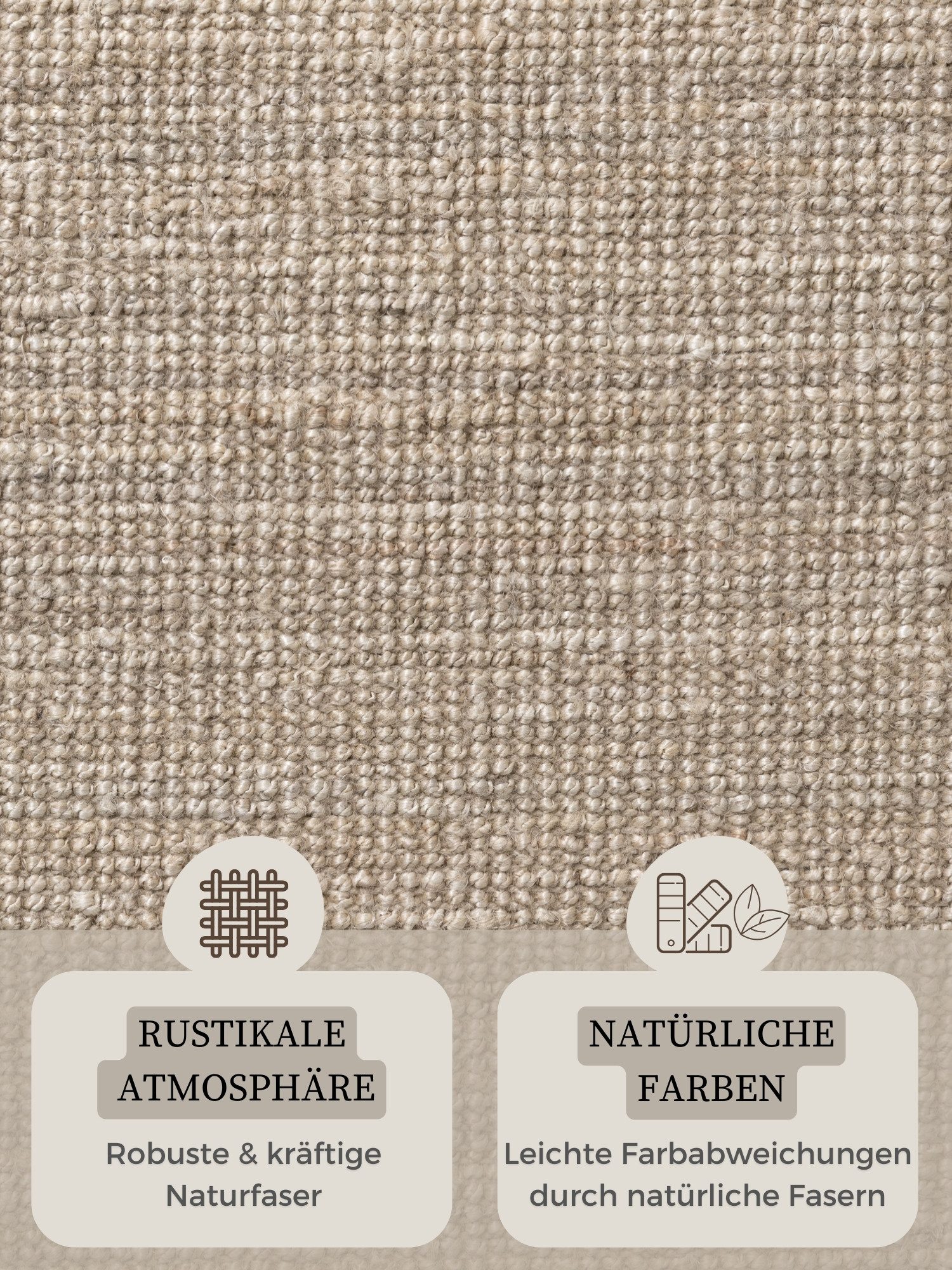 HANSE Home Vloerkleed Jaipur jute tapijt, als loper en rond 100% natuurlijke vezel, duurzaam, woonkamer, eetkamer, slaapkamer, grs
