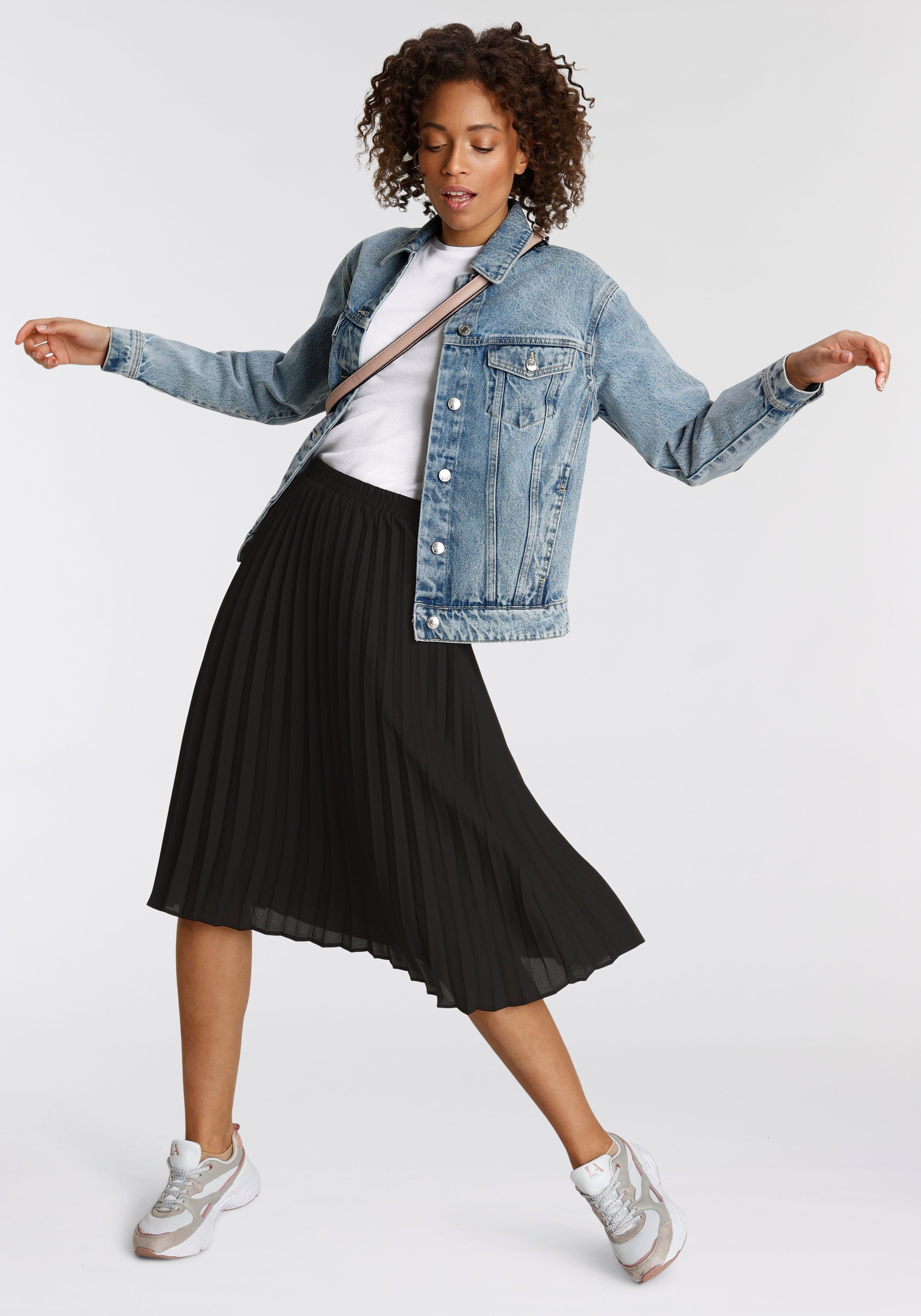Tamaris Plissérok met elastische taille