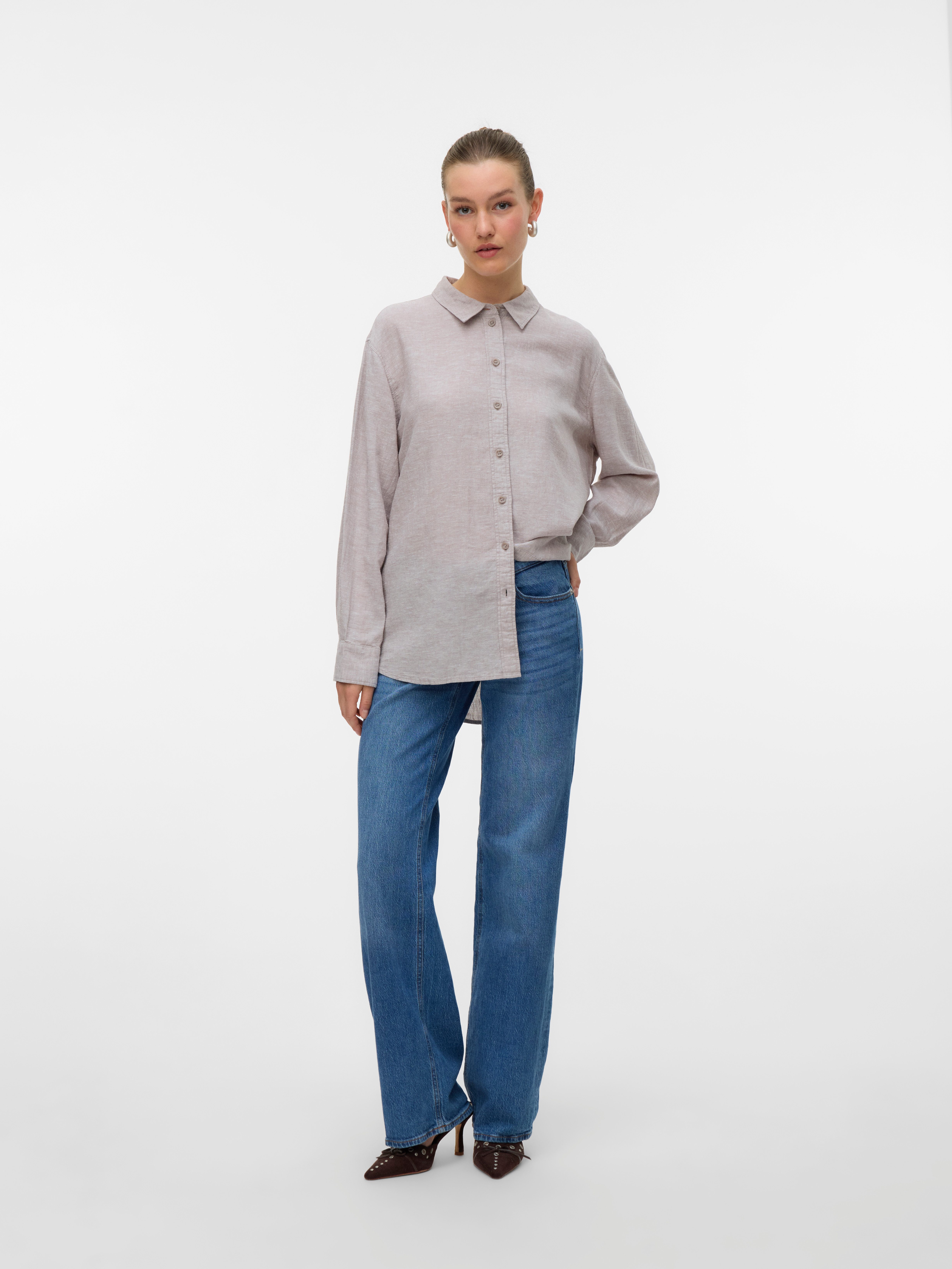 Vero Moda Overhemdblouse VMLINN LINEN LS SHIRT WVN NOOS hoogwaardige kwaliteit met linnen