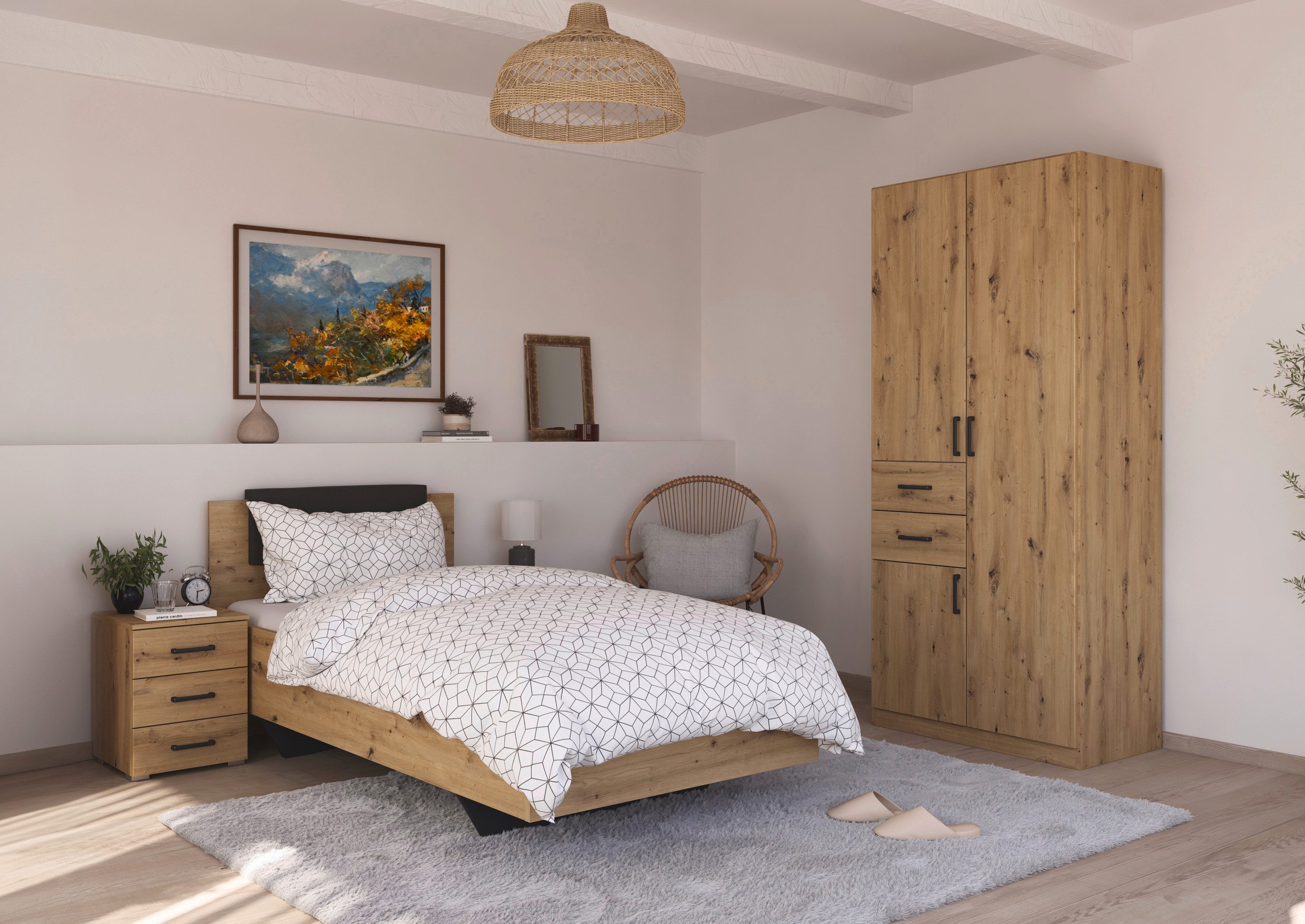 rauch Draaideurkast Kledingkast kast garderobe MAIKA met decor-front 2 lades, in verschillende breedtes, hoogtes, kleuren, made in germany