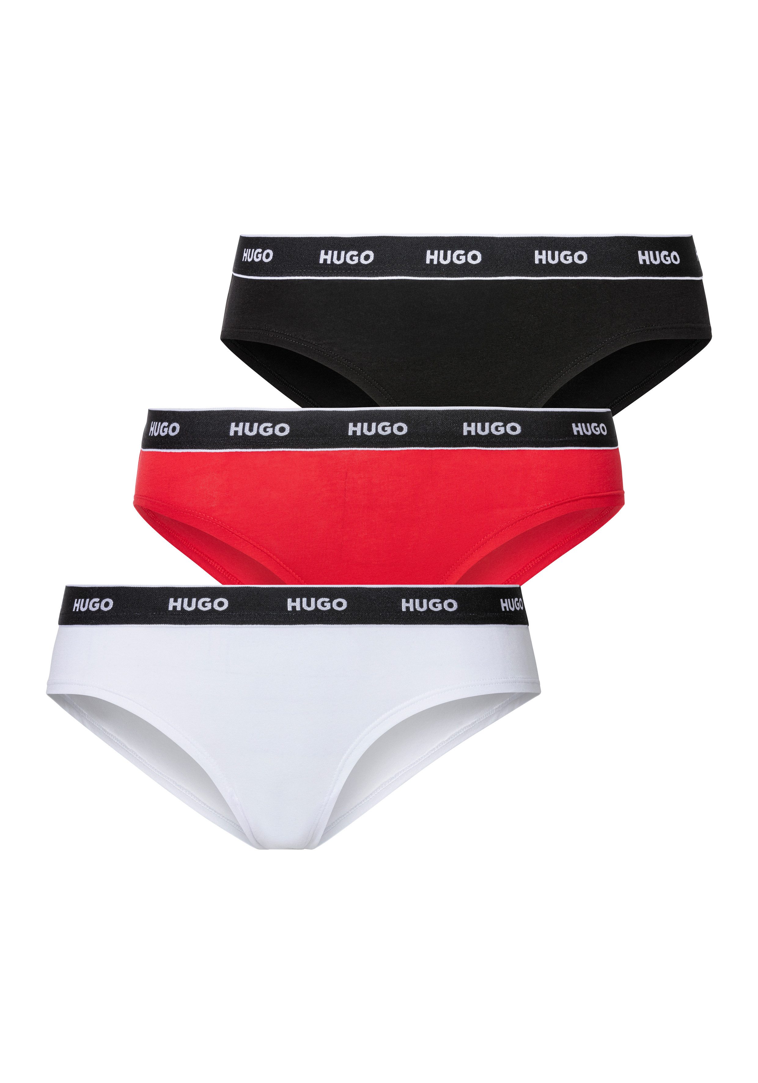 HUGO underwear Slip TRIPLET BRIEF STRIPE met contrasterende logo-band (3 stuks)