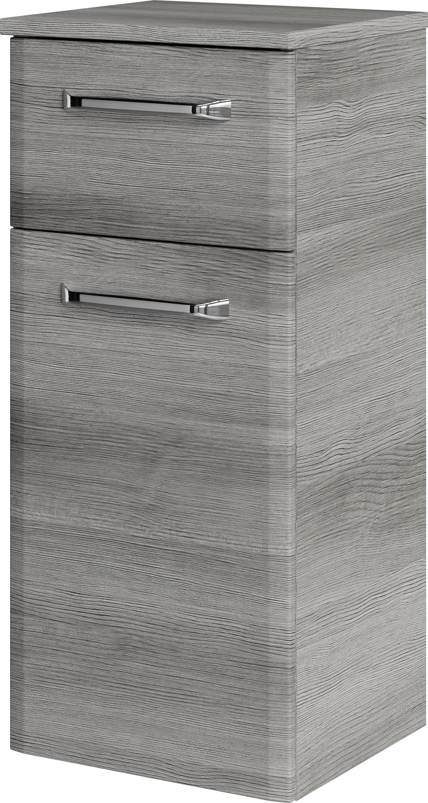 Saphir Badkamerserie Quickset 5-delig, glazen wastafel en LED-spiegelkast Hoge kast, onderkast, hangend kastje, inclusief deurdemper (6-delig)