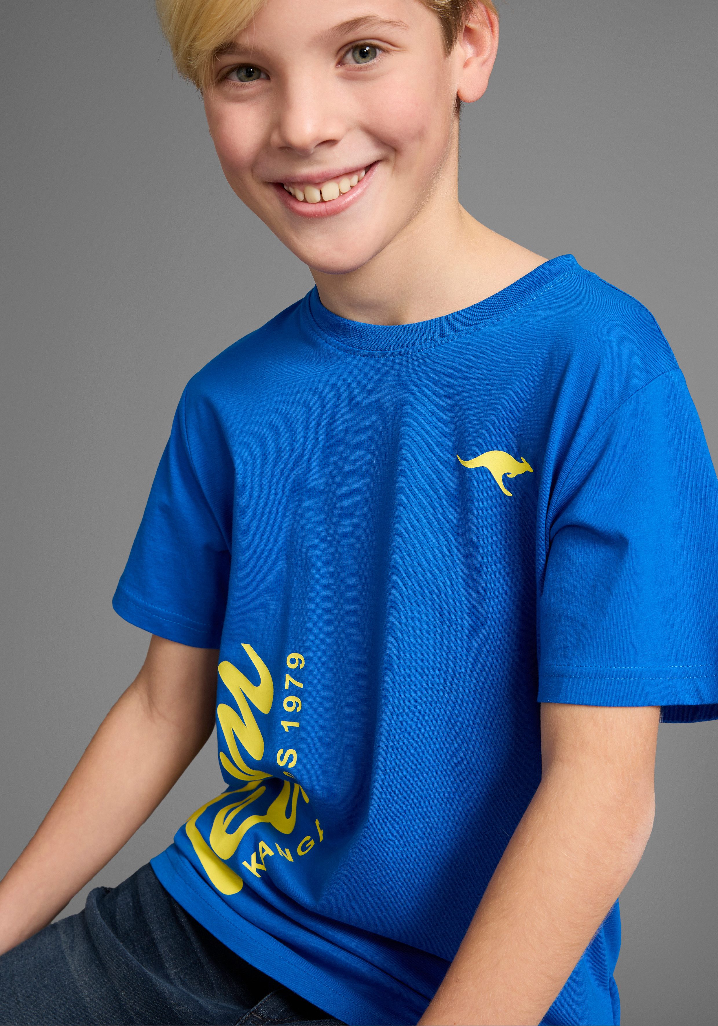KangaROOS T-shirt TEAM-Print , met logoprint voor jongens
