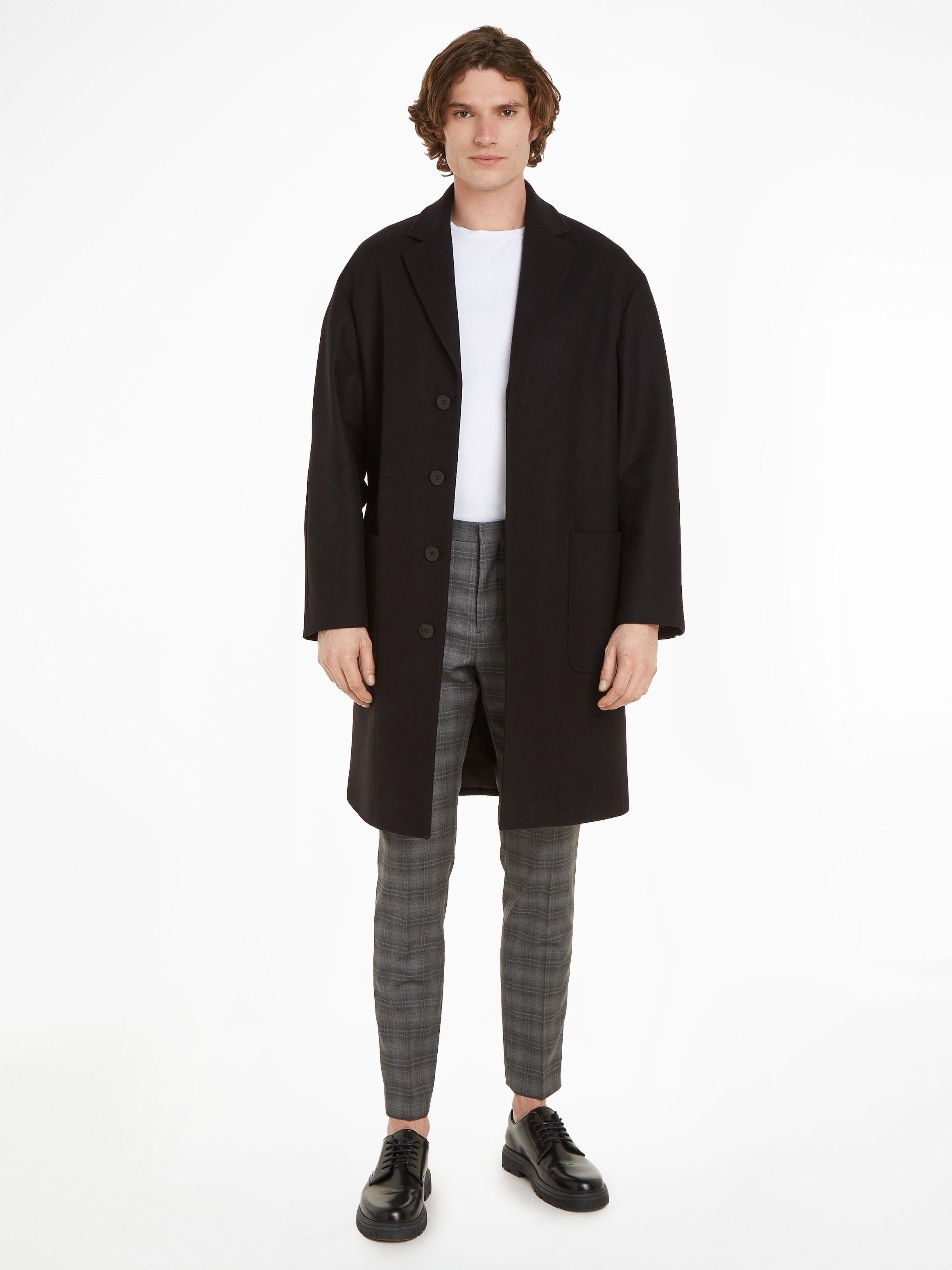 Calvin Klein Wollen jas MODERN WOOL BLEND COAT