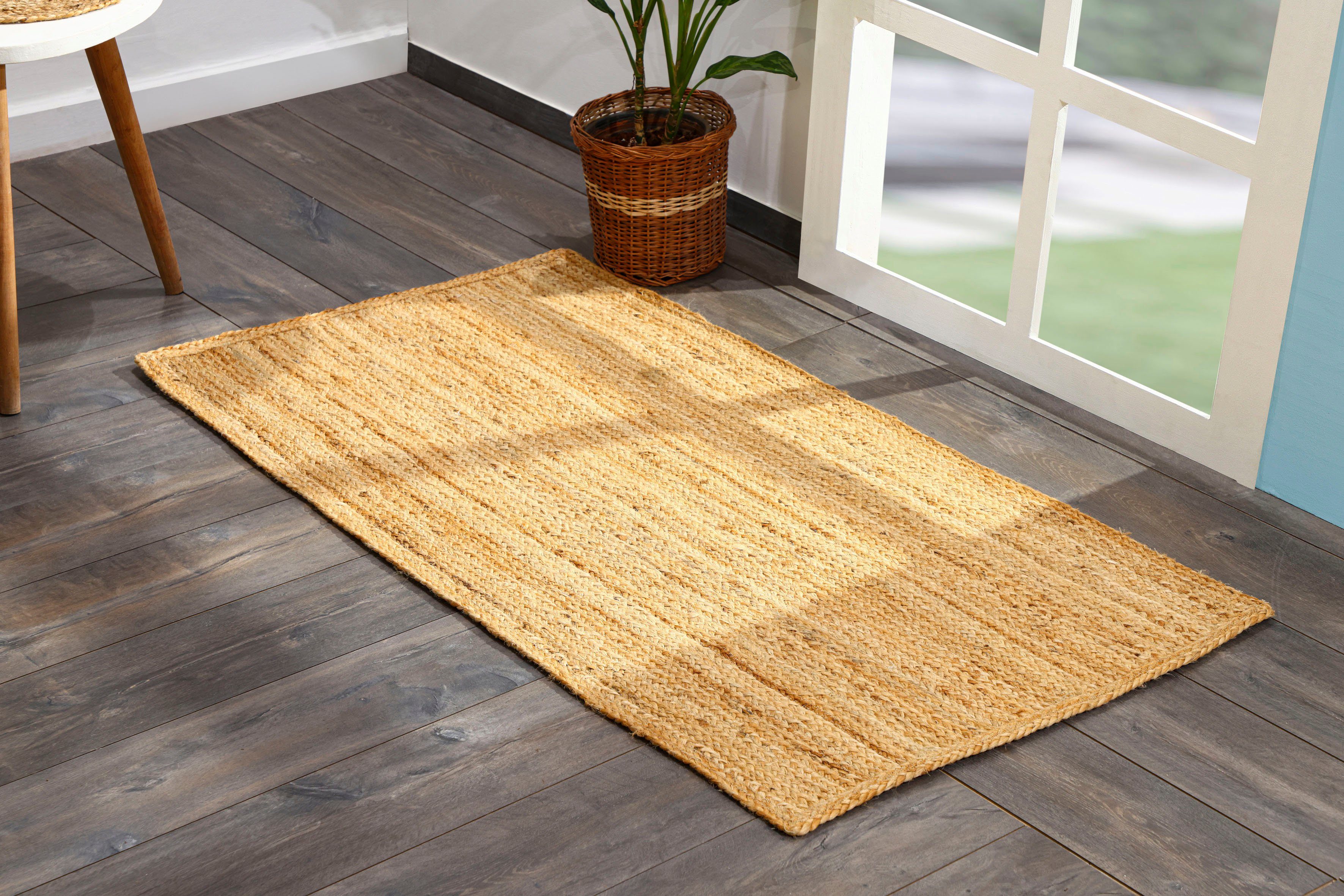 Myflair Möbel & Accessoires Vloerkleed Lola Jute tapijt, omkeerbaar tapijt, handgeweven, 100% natuurlijke vezel, Boho-stijl