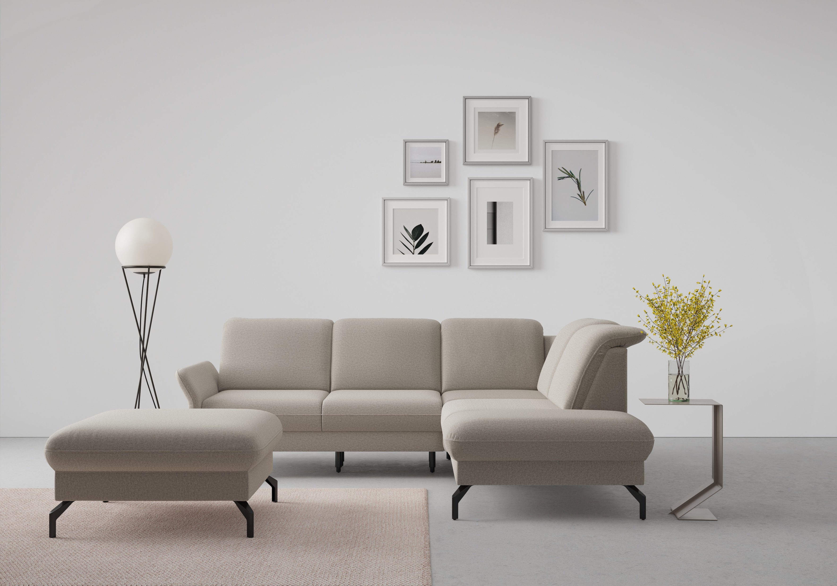 Sit&more Hoekbank Fashion L-vorm naar keuze met verstelbare hoofdsteun en uittrekzitting, motorisch