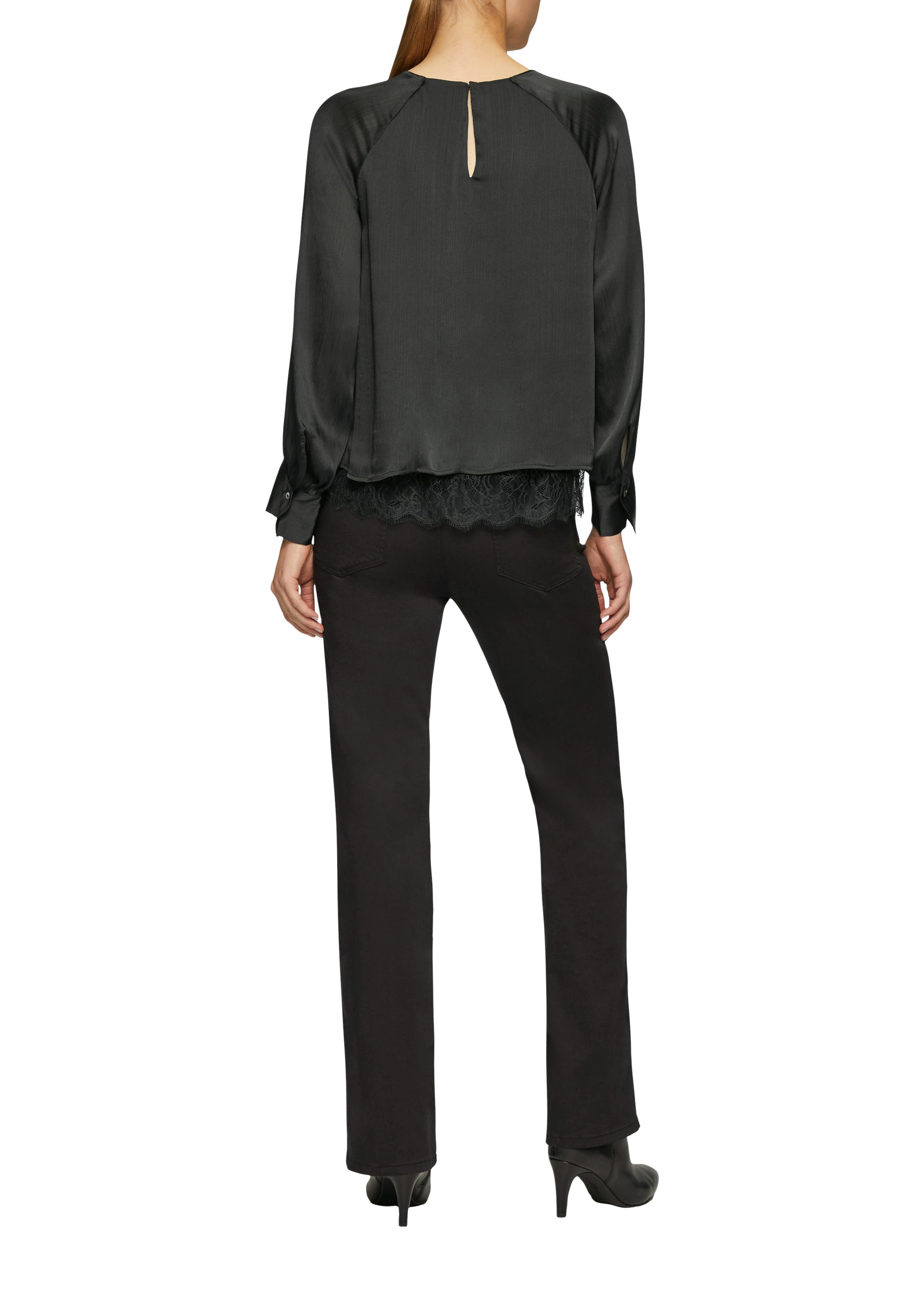 s.Oliver BLACK LABEL Blouse met lange mouwen met lichte ribstructuur