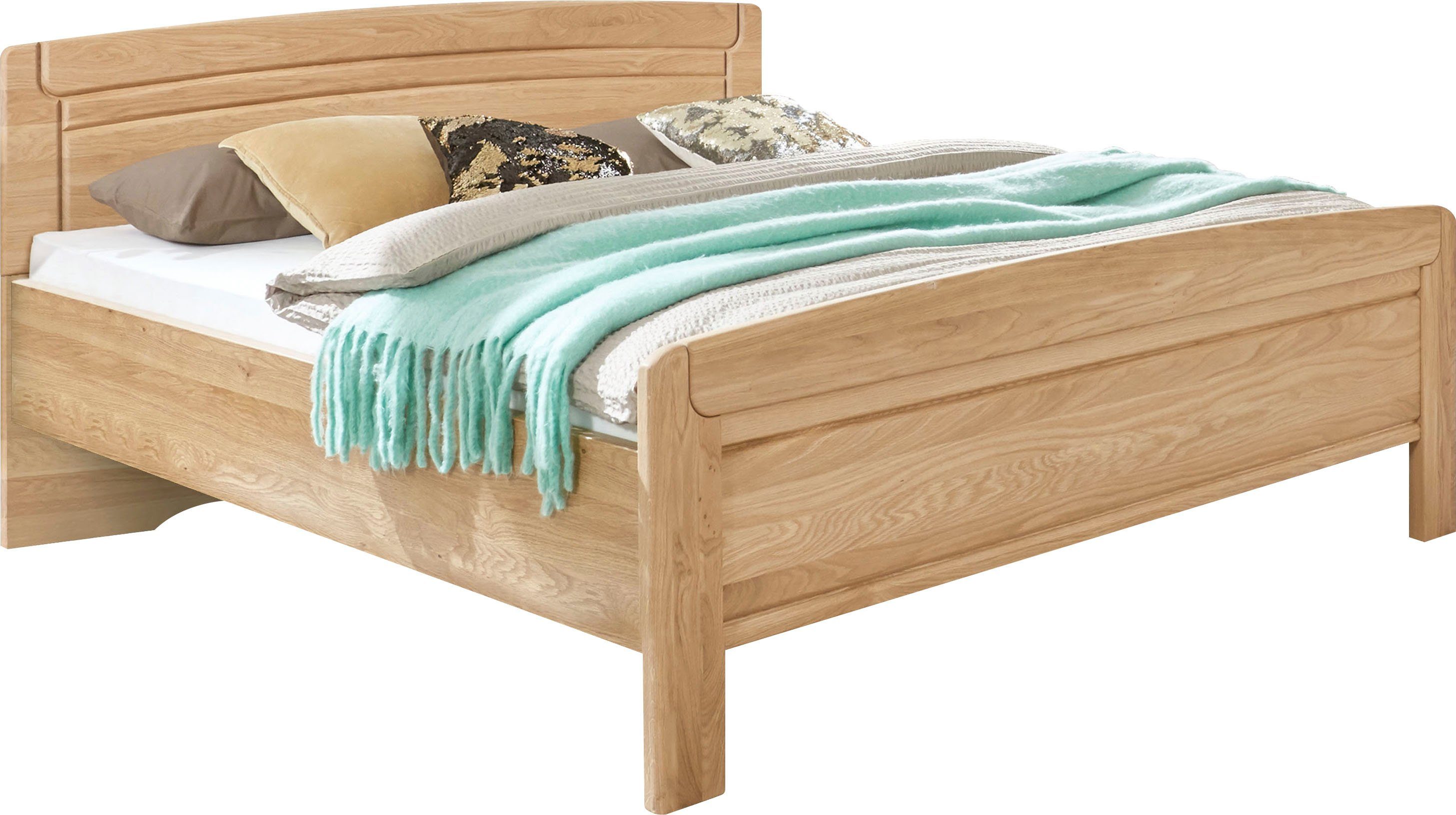 WIEMANN Houten bed Kiruna, mooie landelijke stijl, made in Germany 4-voudige lighoogteverstelling, in vele breedtes beschikbaar