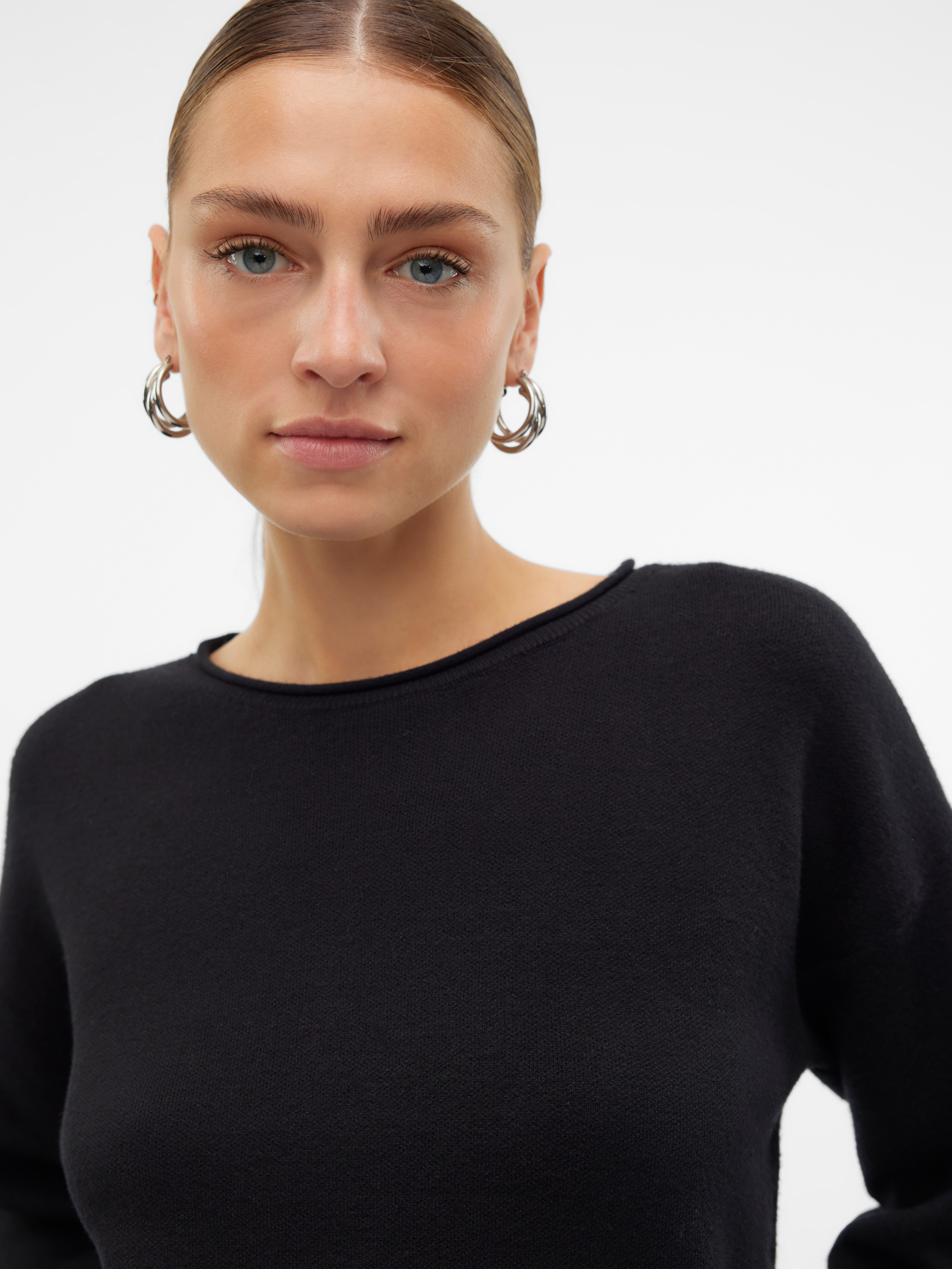 Vero Moda Gebreide trui VMGOLD ROLL LS O-NECK PULLOVER GA