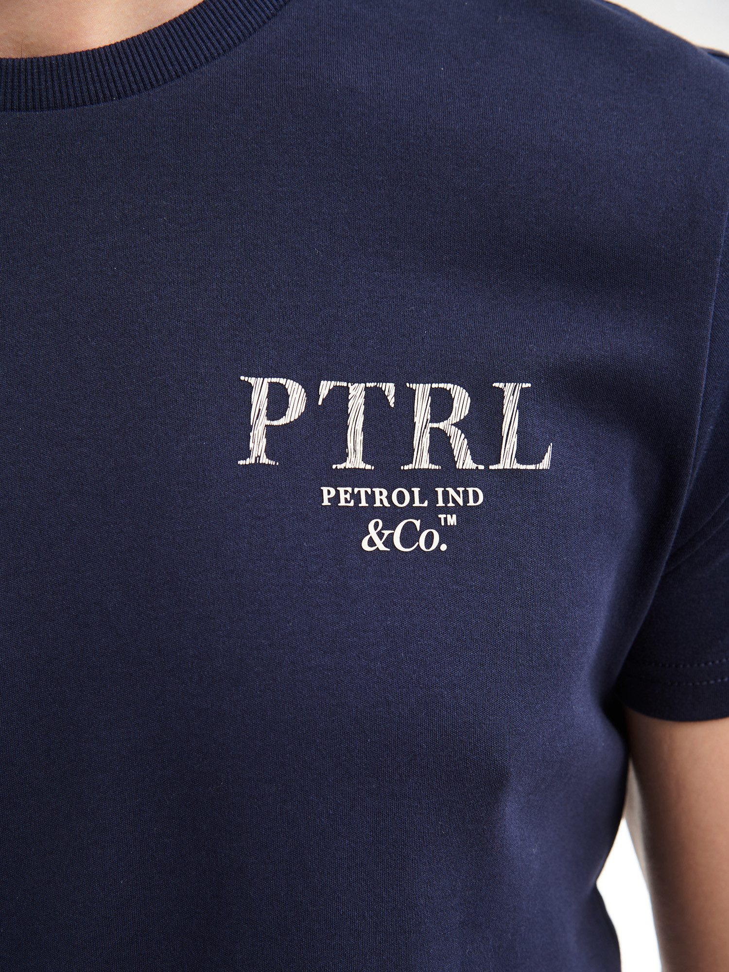 Petrol Industries T-shirt met logo-opschrift