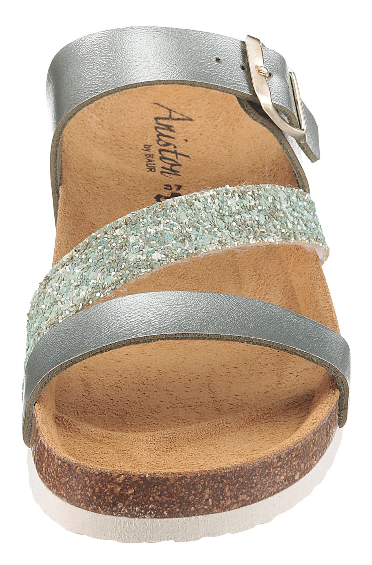 Aniston SHOES Sleehakmuiltjes , zomerschoen, strandschoen, huisschoen, glitter - nieuwe collectie