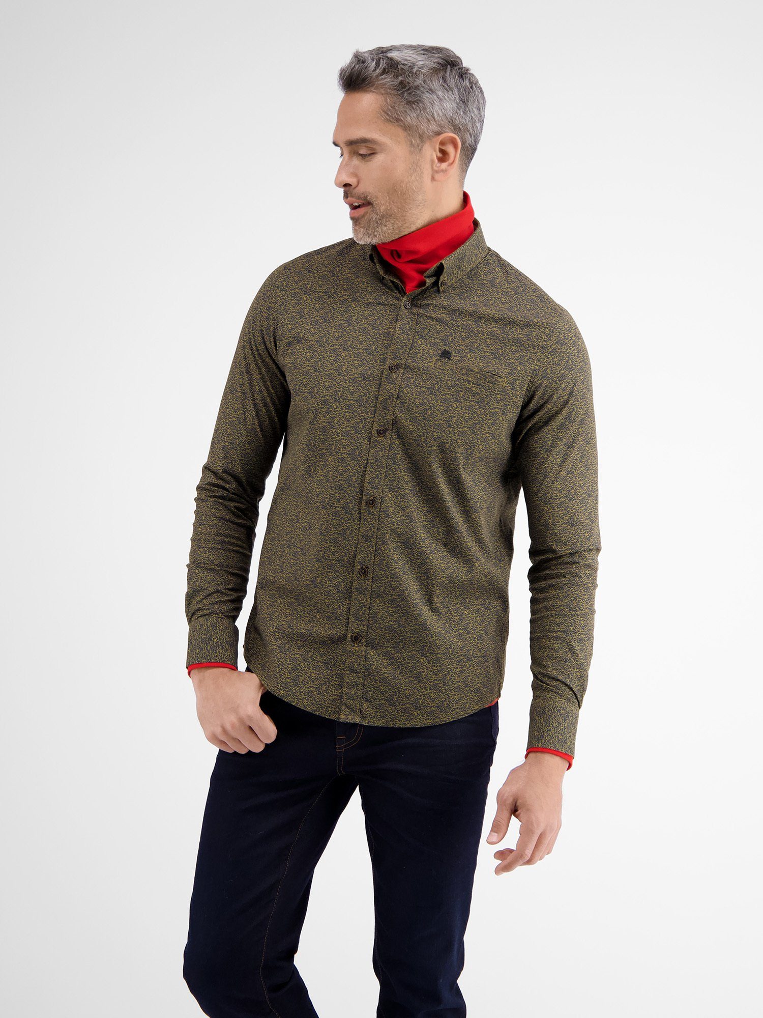 Lerros Overhemd met lange mouwen LERROS poplin overhemd met alloverprint